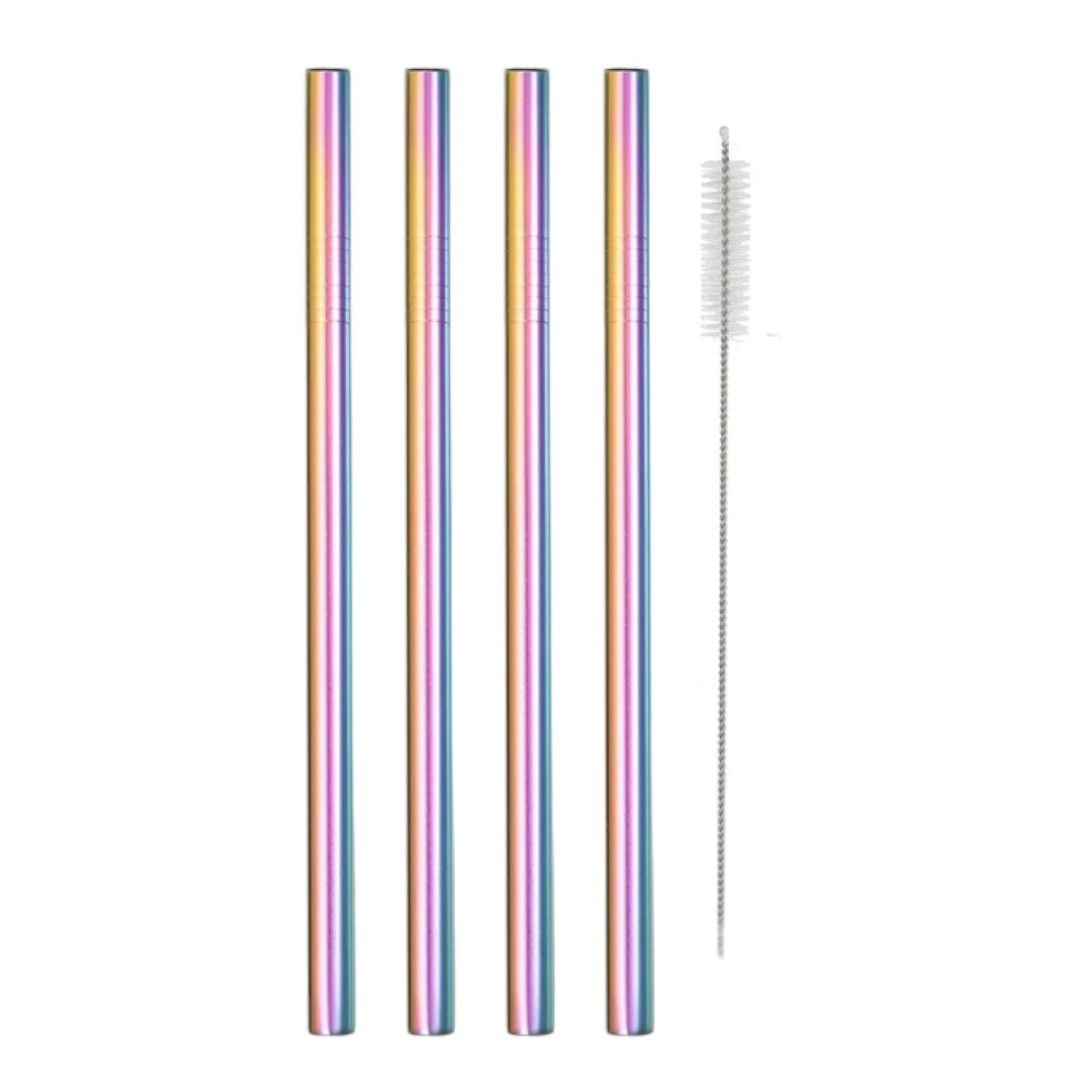 Stainless Steel Straws 7mmx22.5cm with Brush 11pack