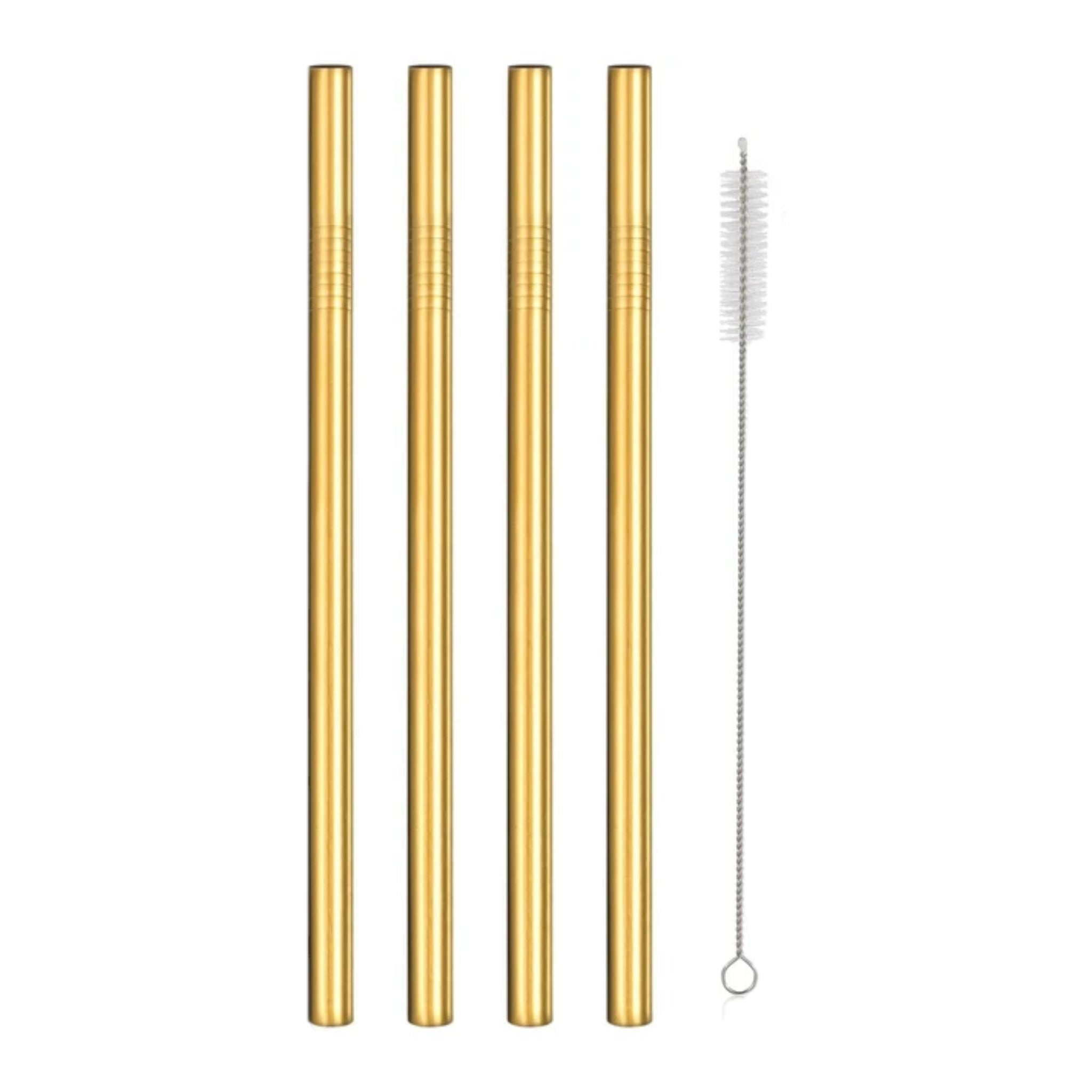 Stainless Steel Straws 7mmx22.5cm with Brush 11pack