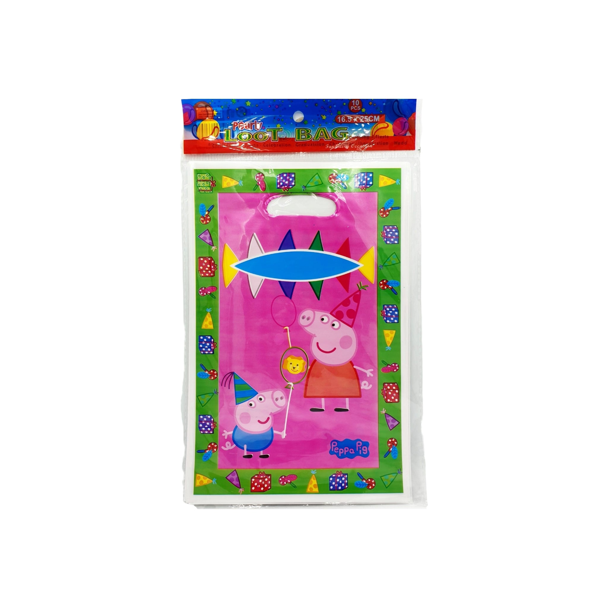 Disney Party Loot Plastic Treat Bags 16x25cm 10pack Die Cut Handle