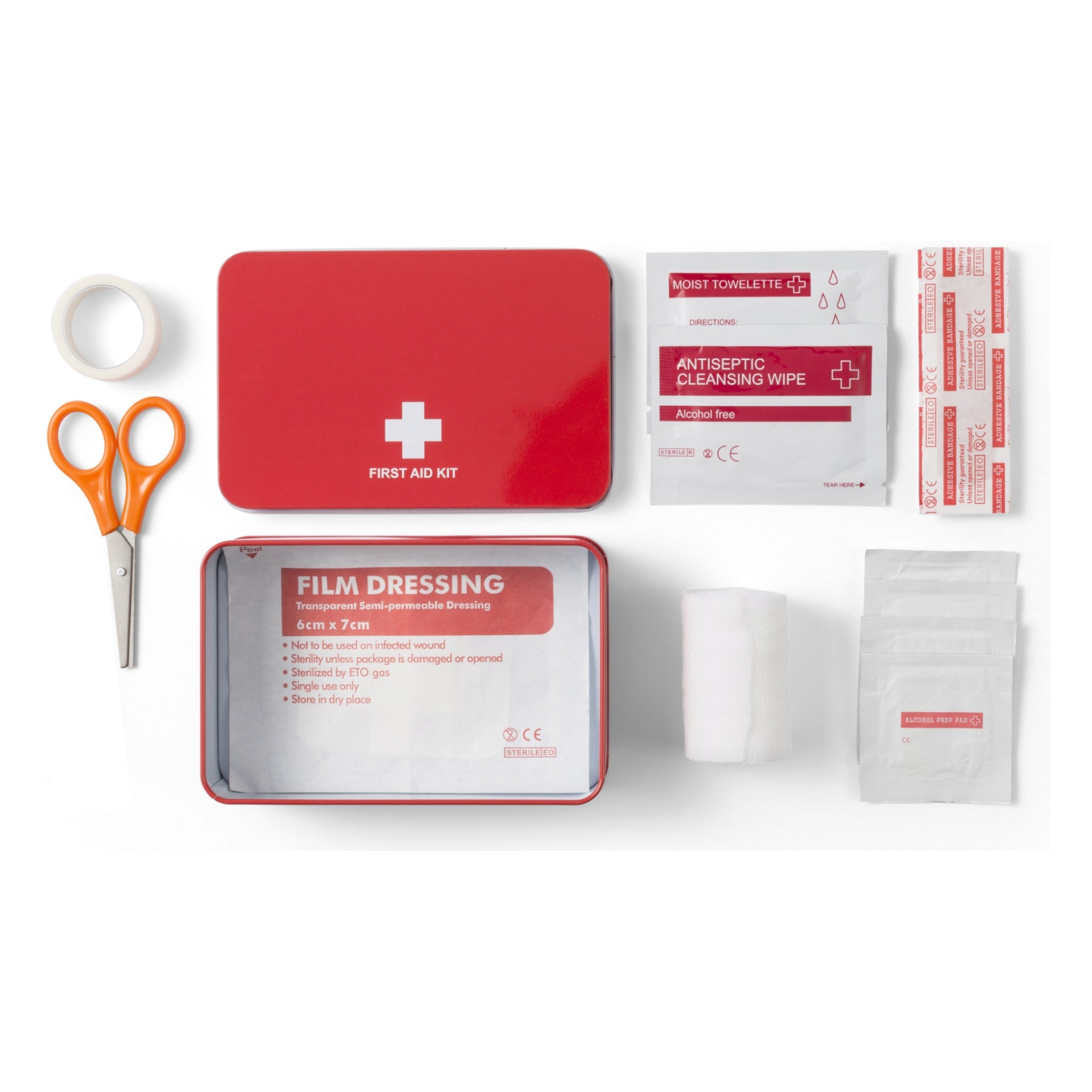 First Aid Steel Tin Box 9.5x13.5cm