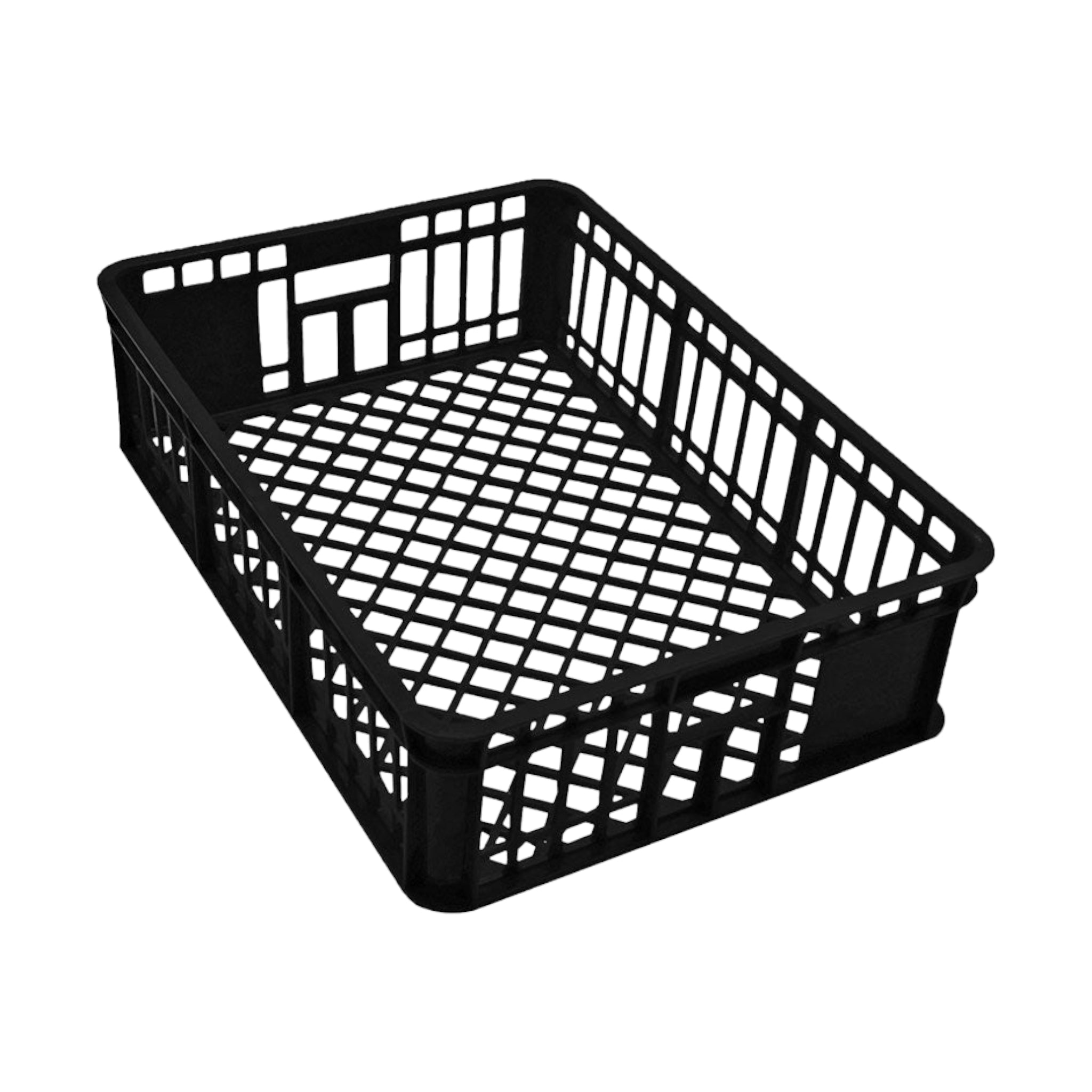 Chicken Freezer Crate Tray Plastic Black 640x458x165