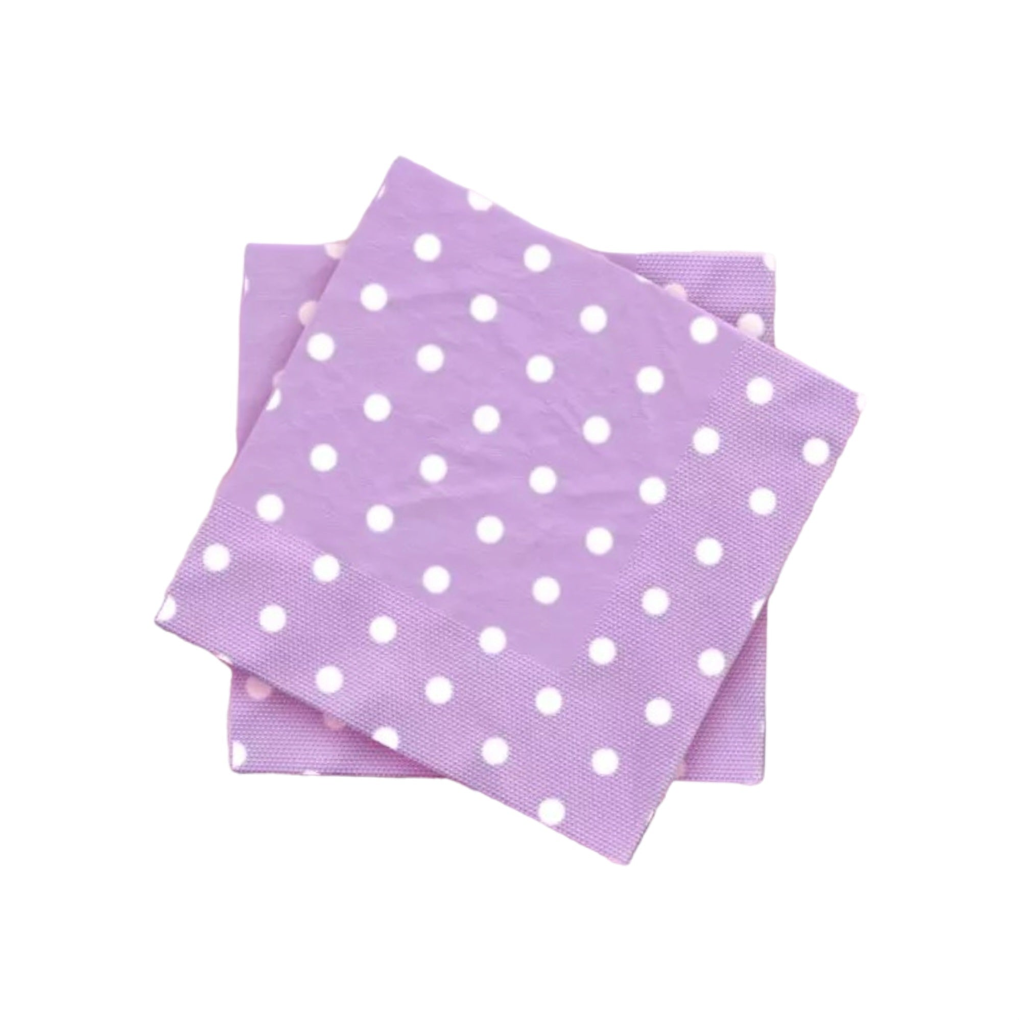 Luncheon Napkin Paper Serviettes Purple with white Polka Dots 16pcs 33x33cm