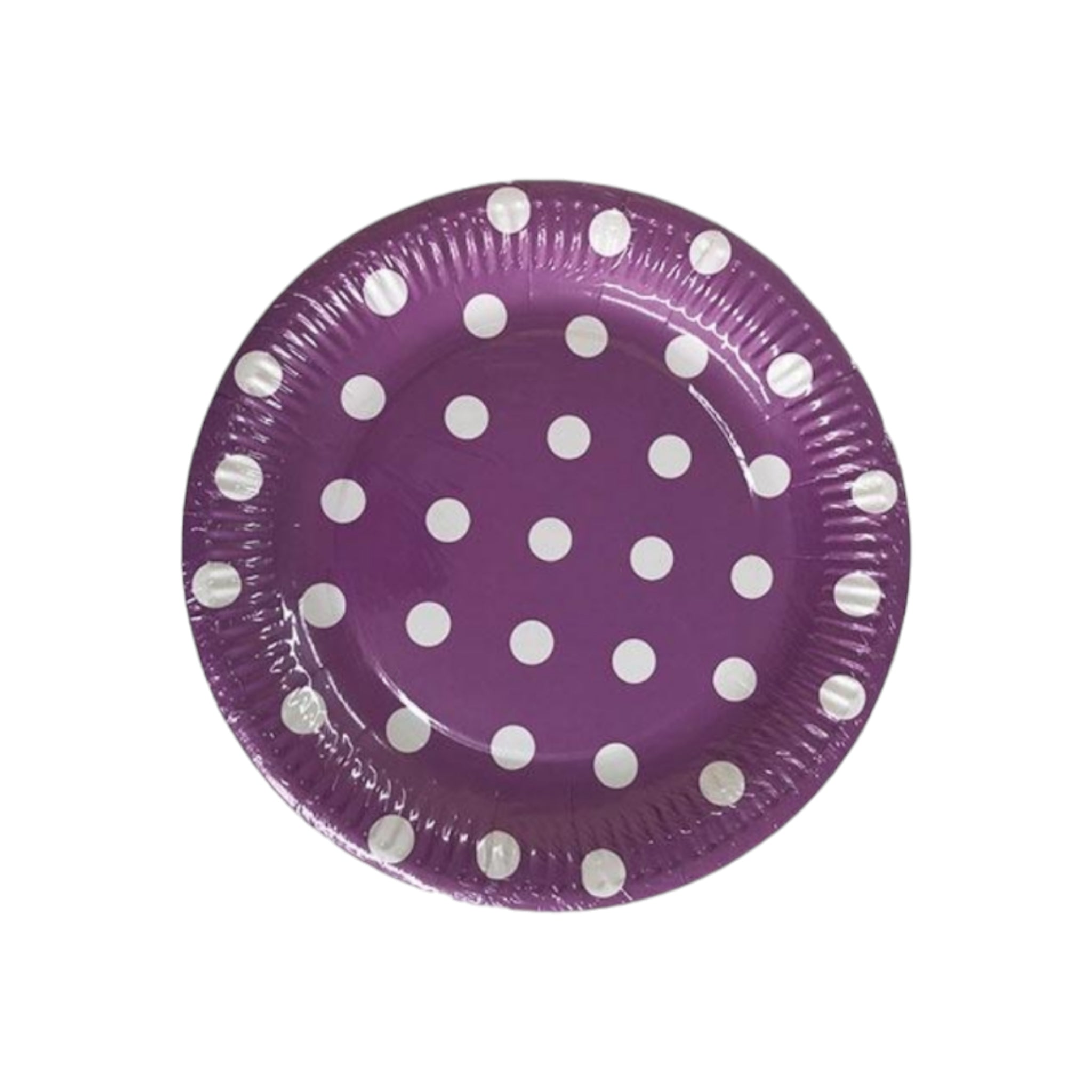 Party Paper Plates Polka Dot Purple 10pcs