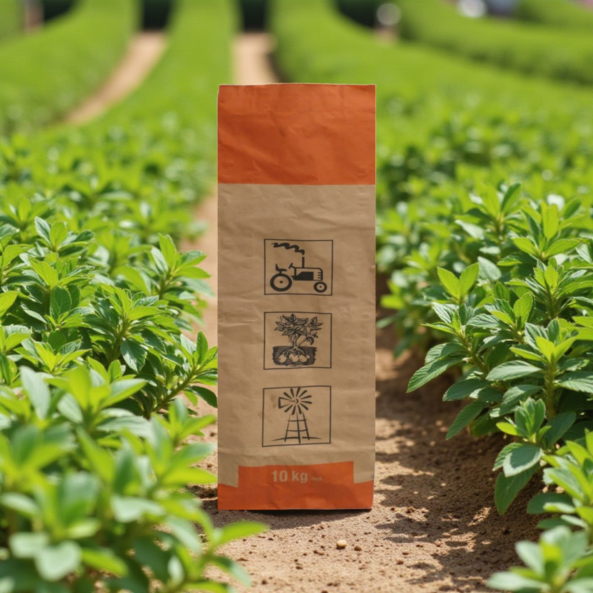 Kraft Potato Paper Bag Brown with Print and Seal Wire