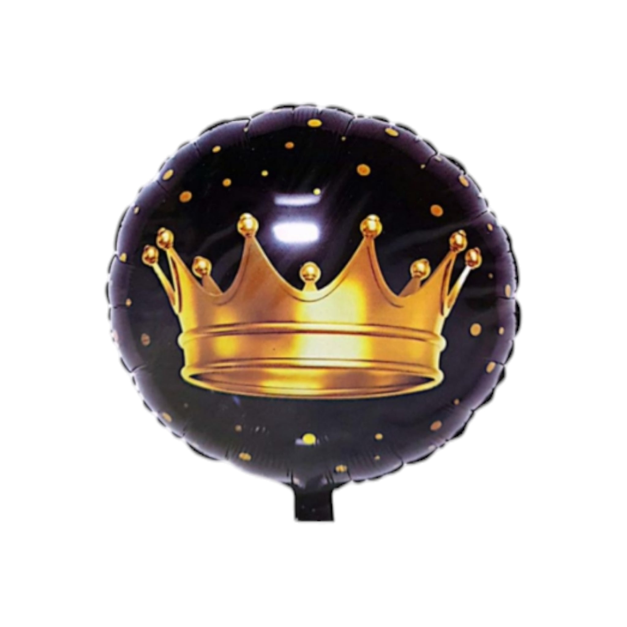 Foil Balloon 18inch Black with Crown Print