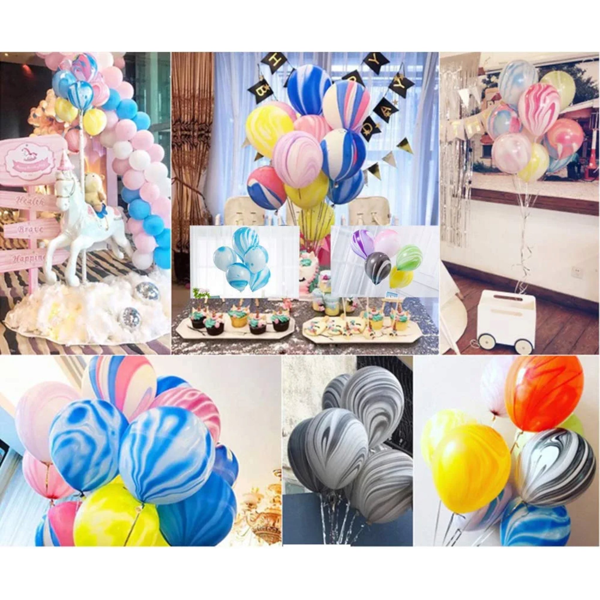 Party Latex Marble Balloon 12inch 10pack