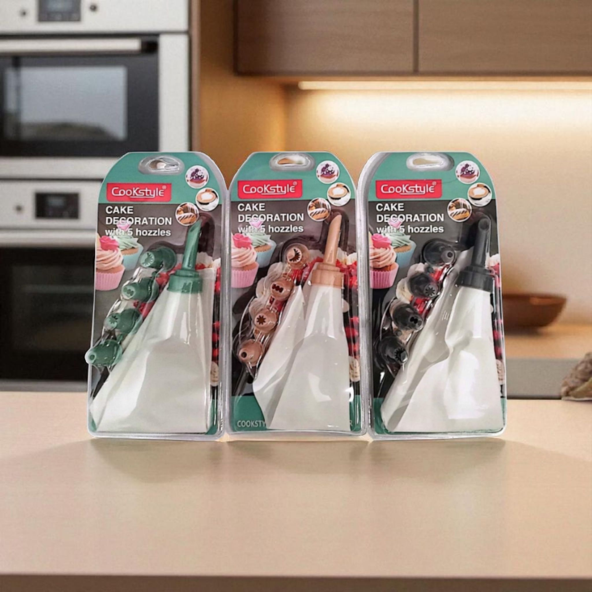 Cake Icing Set Decorator W/5 4-Nozzles 24.5x12cm S-025