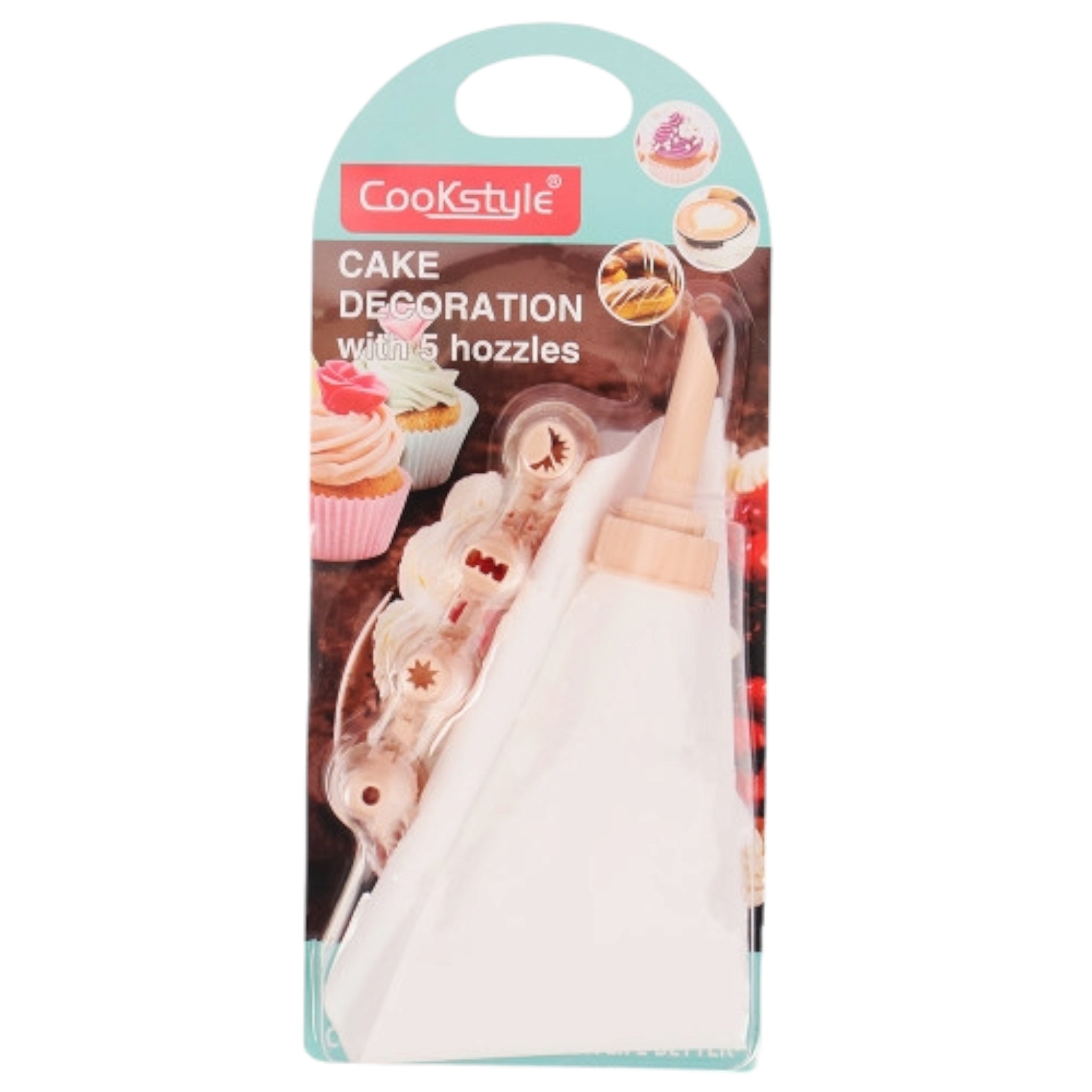 Cake Icing Set Decorator W/5 4-Nozzles 24.5x12cm S-025