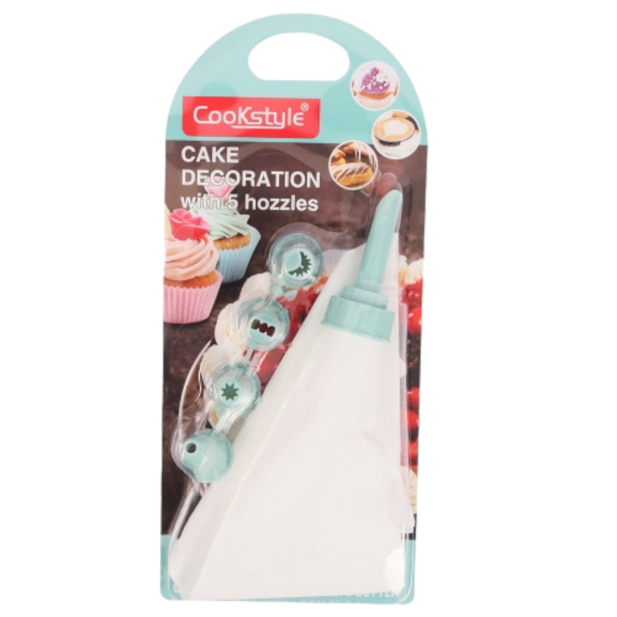 Cake Icing Set Decorator W/5 4-Nozzles 24.5x12cm S-025