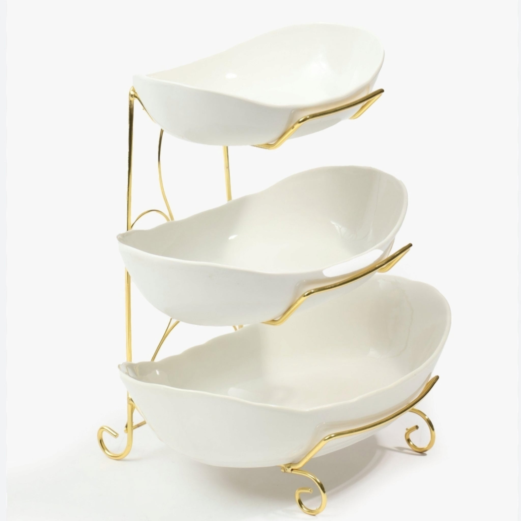 3-Tier Oval Bowl on Stand