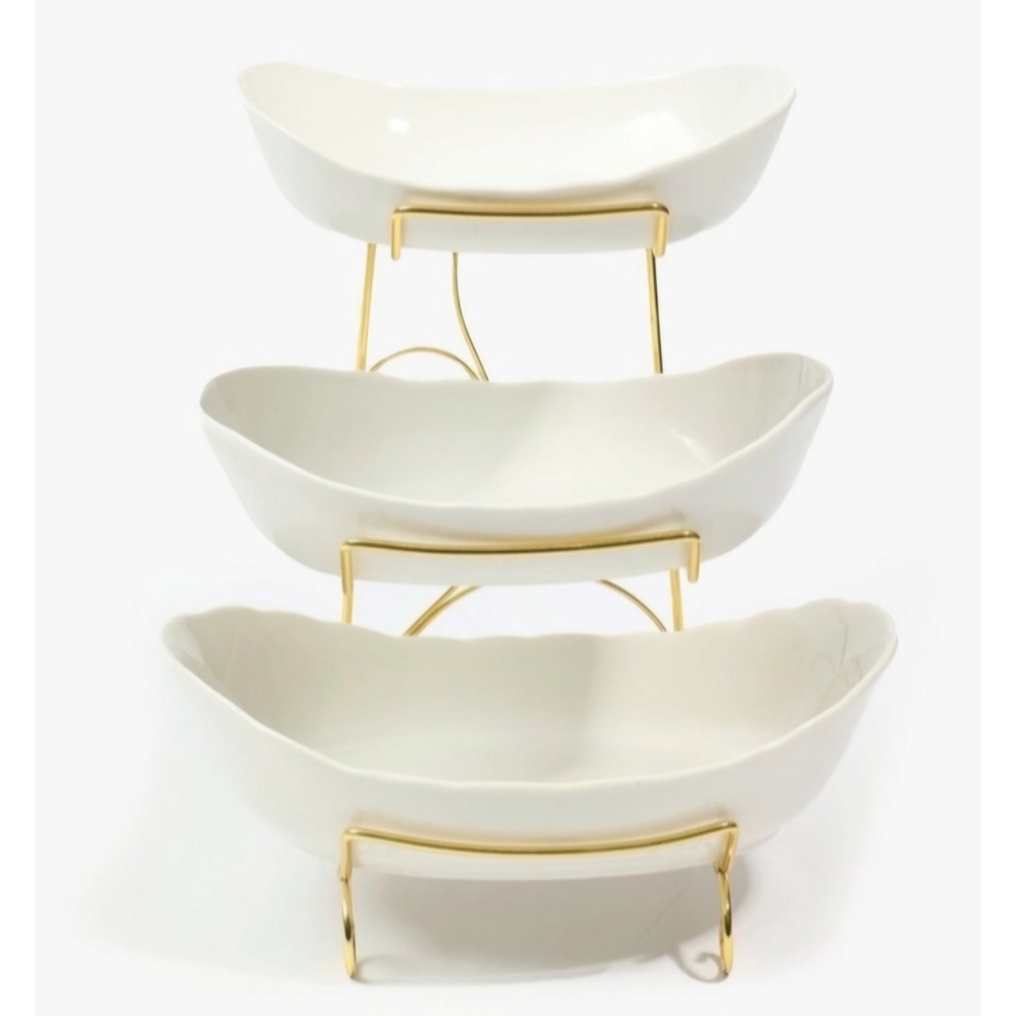 3-Tier Oval Bowl on Stand