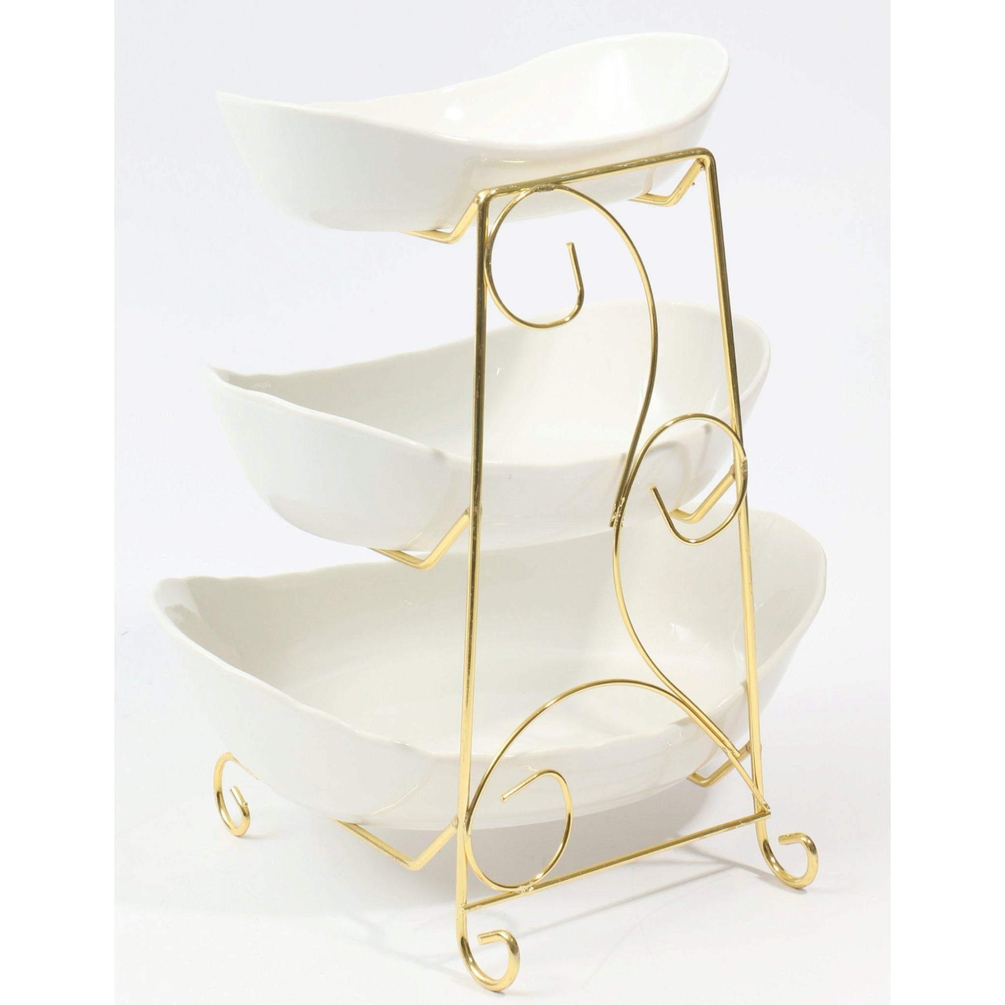 3-Tier Oval Bowl on Stand