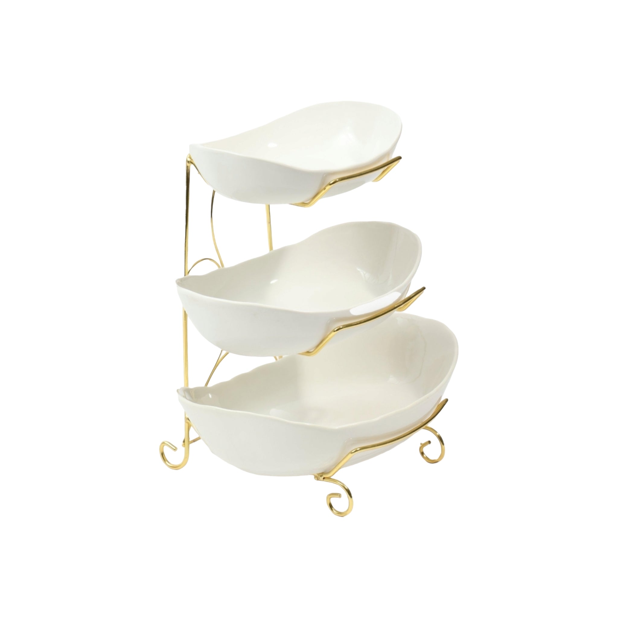 3-Tier Oval Bowl on Stand