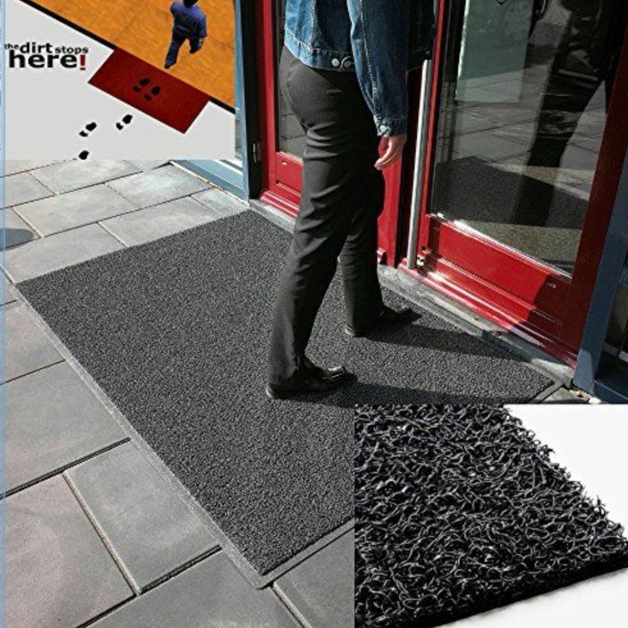 Anti-Slip Vinly PVC Coil Floor Mat Light Duty 1.2m-wide 5mm-Thick x1m