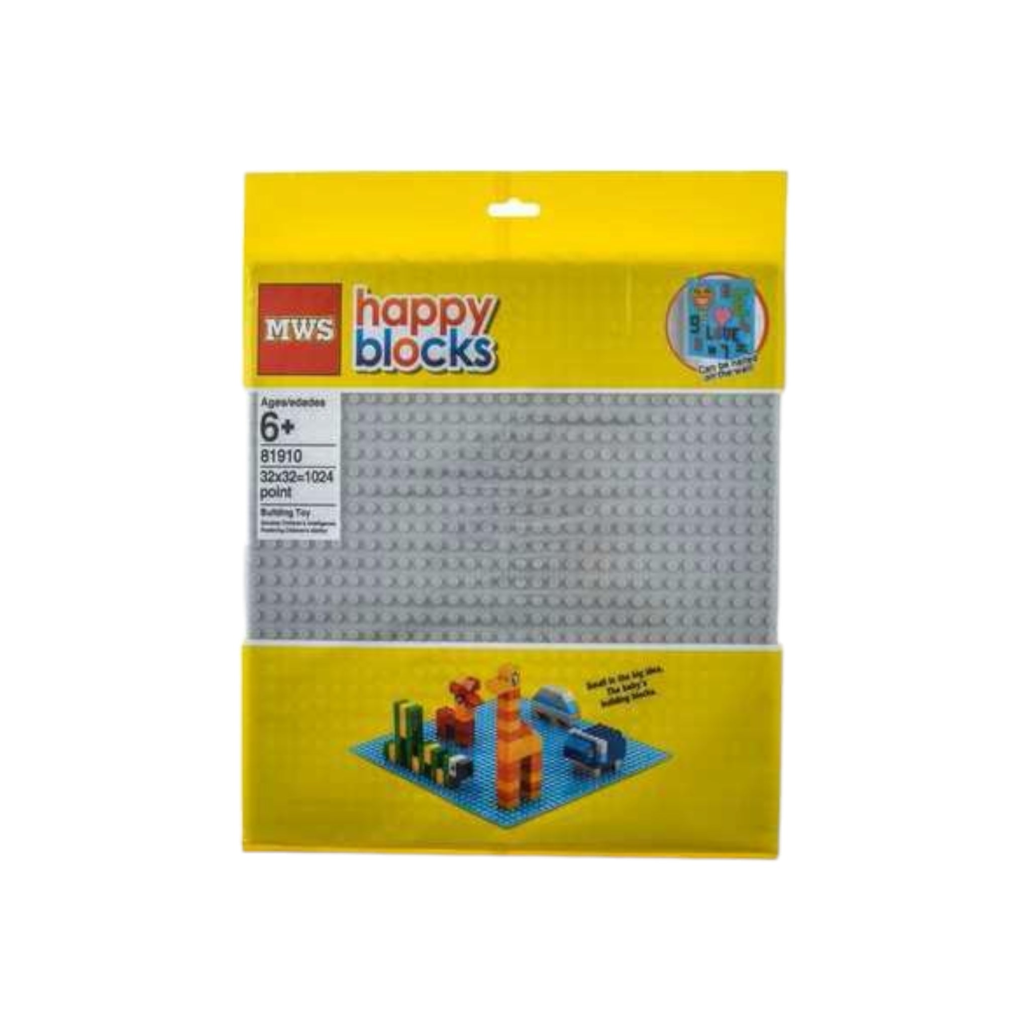 Happy Block Building Plate Toy 32x32/1064 Points