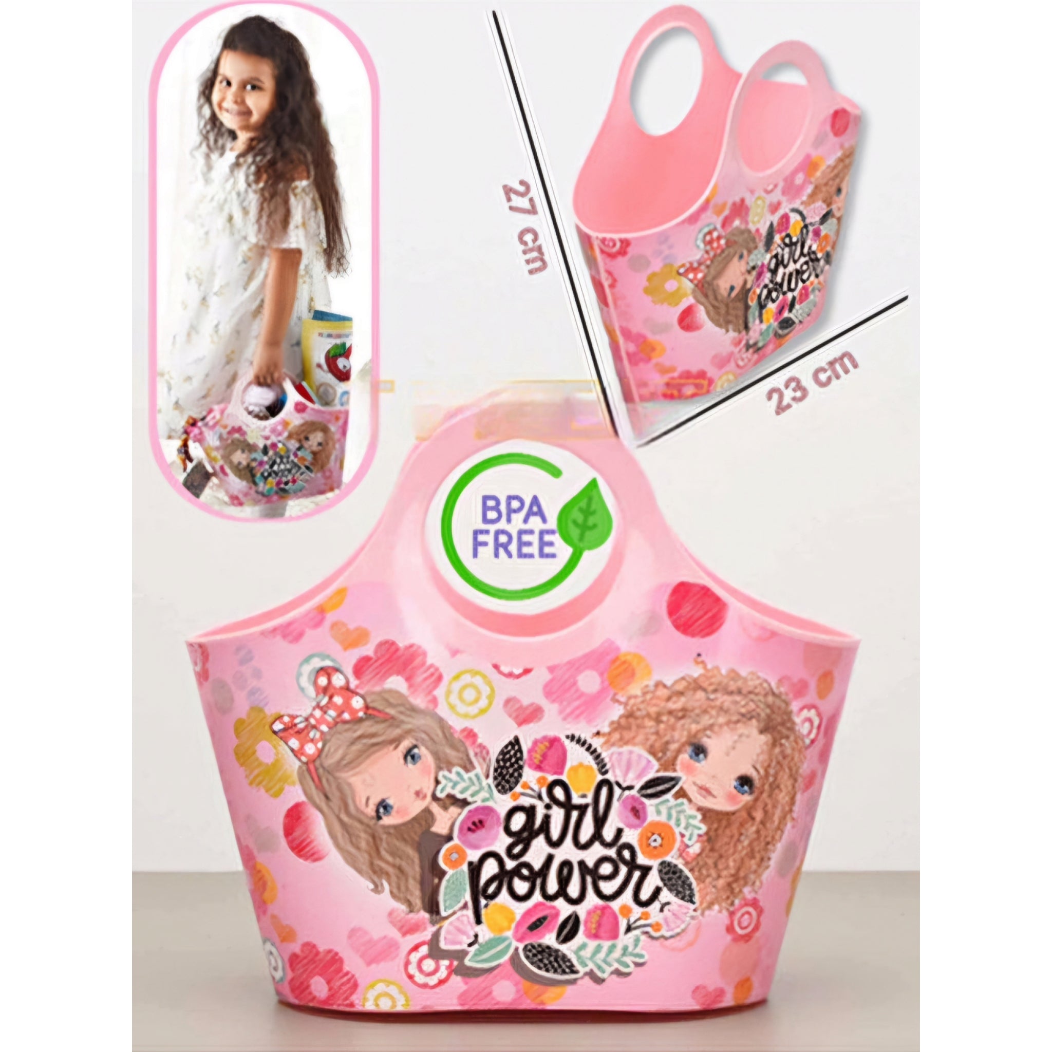Tuffex Plastic Kiddies Girls Beach Carry Bag Patterned 27x23cm