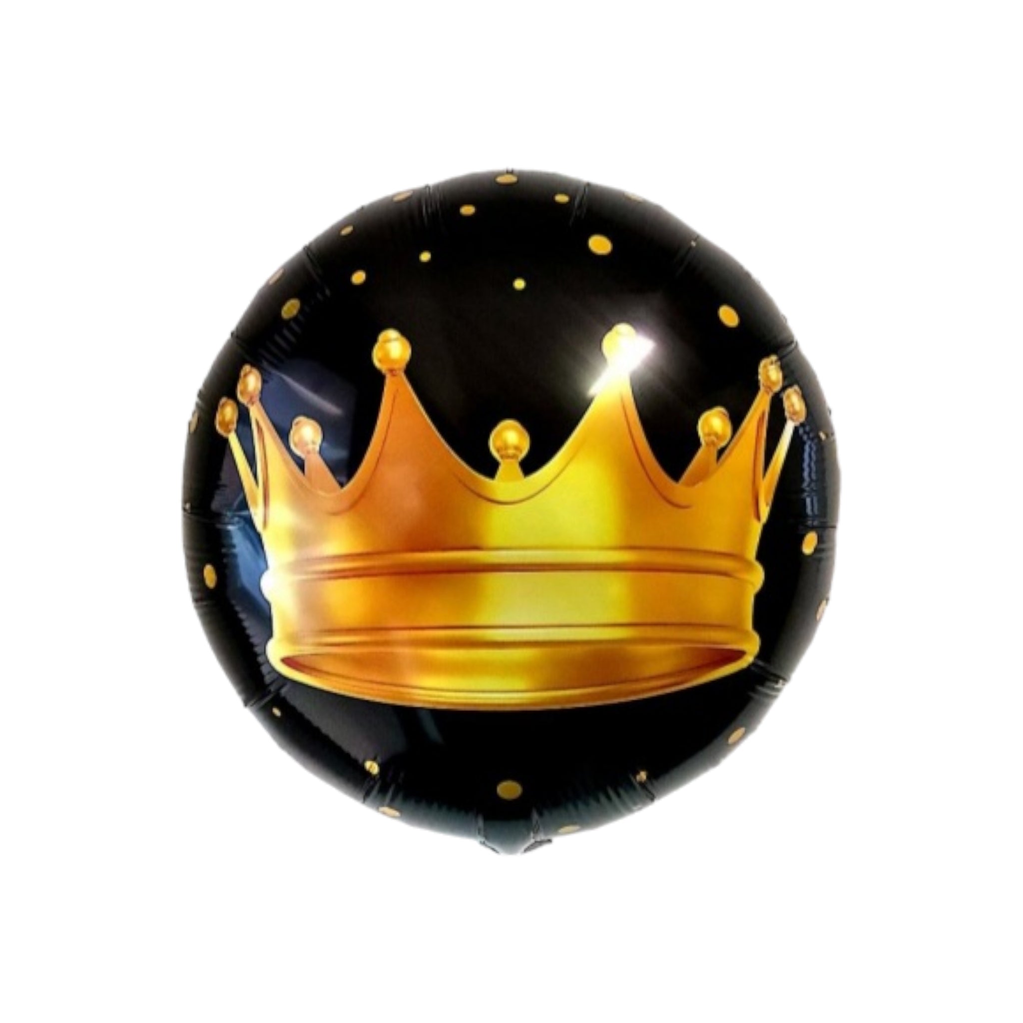 Foil Balloon 18inch Black with Gold Crown Print 1pc