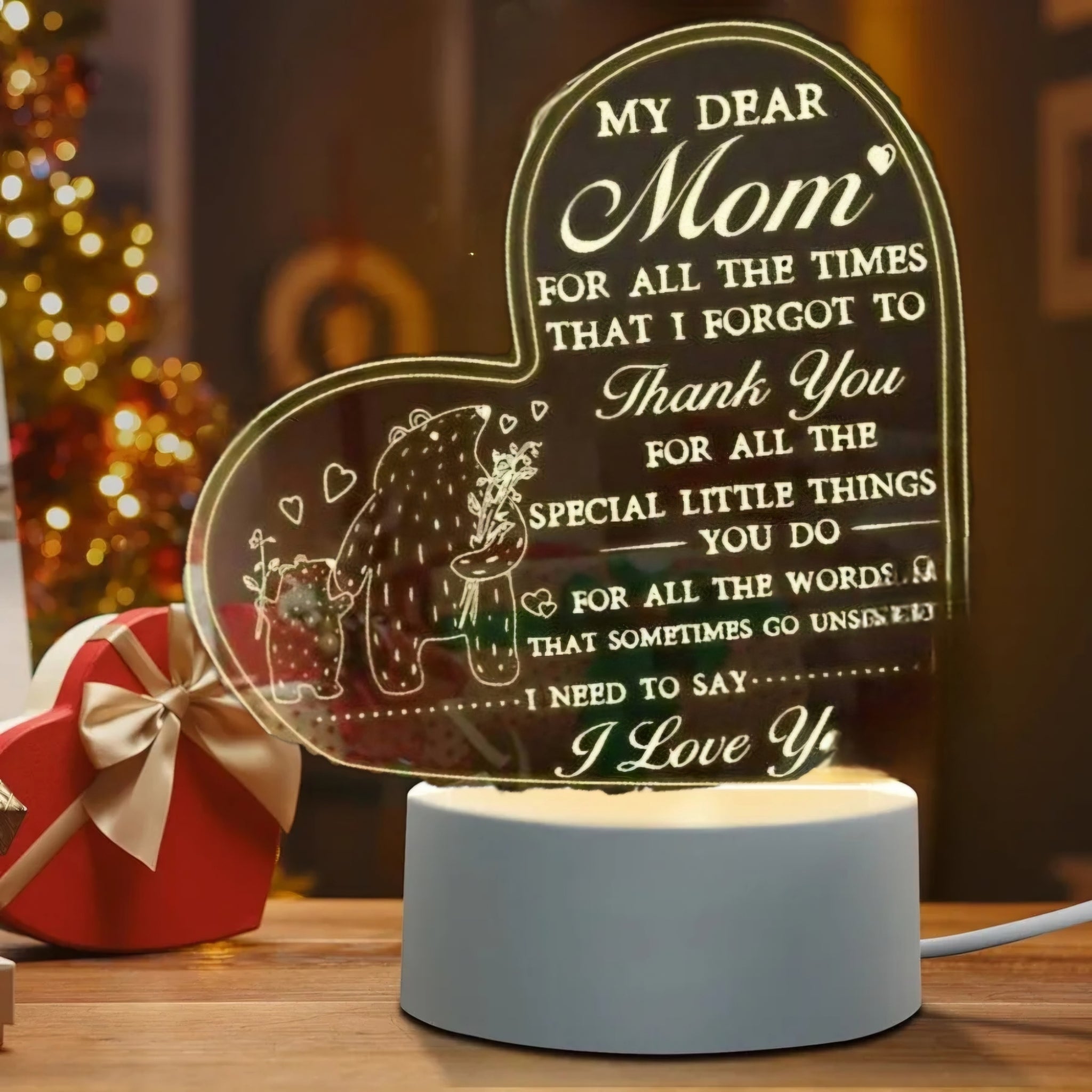 3D Light Night Stand - My Dear Mom Gift