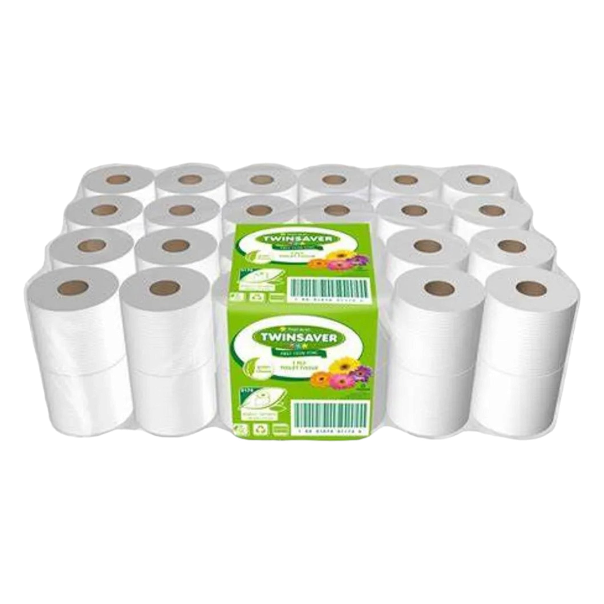 Twinsaver Toilet Paper Rolls 2-Ply Unwrap 500-Sheets 48-Rolls 0124