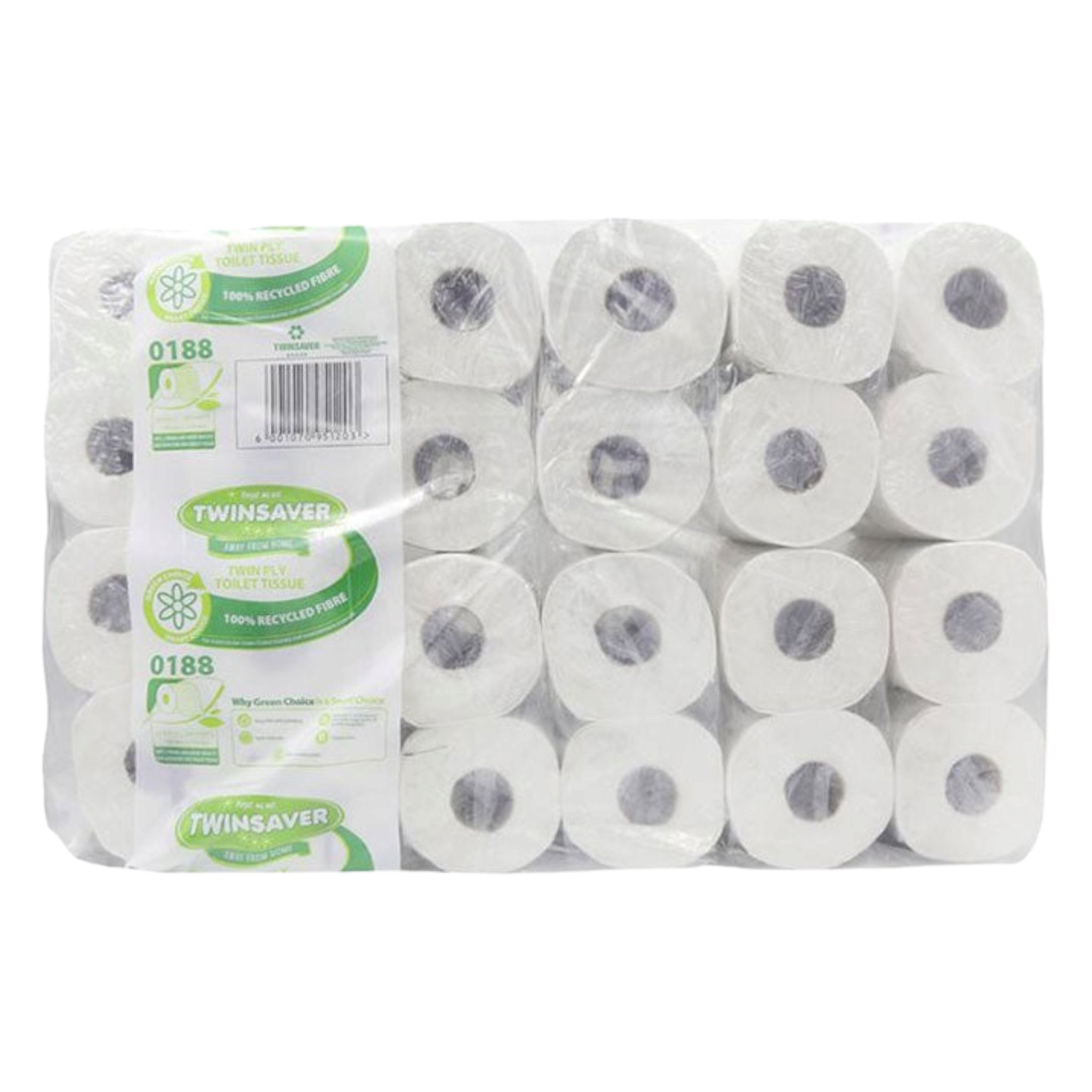 Twinsaver Toilet Paper Rolls 2-Ply Unwrap 500-Sheets 48-Rolls 0124