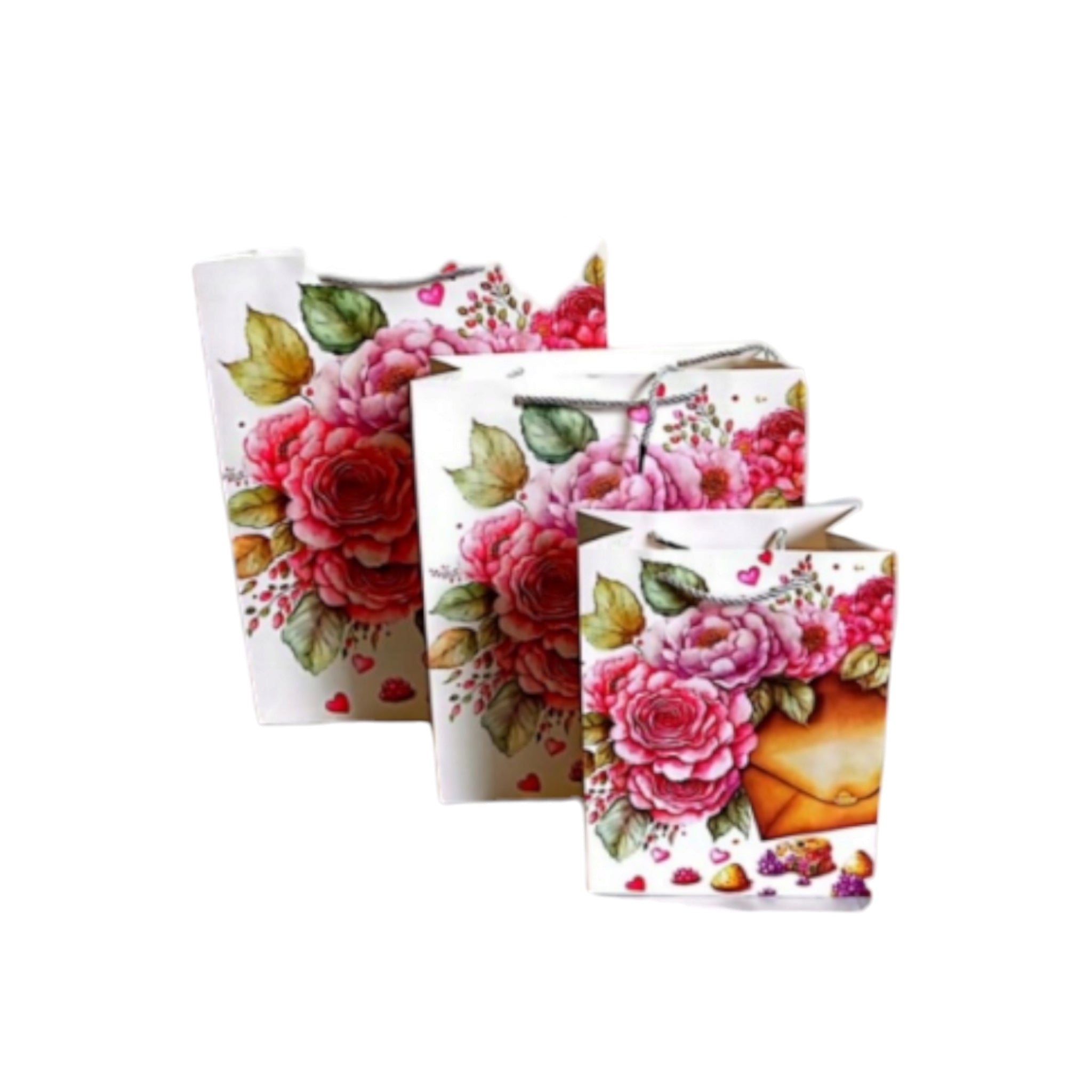 Gift Paper Bags Rose Print