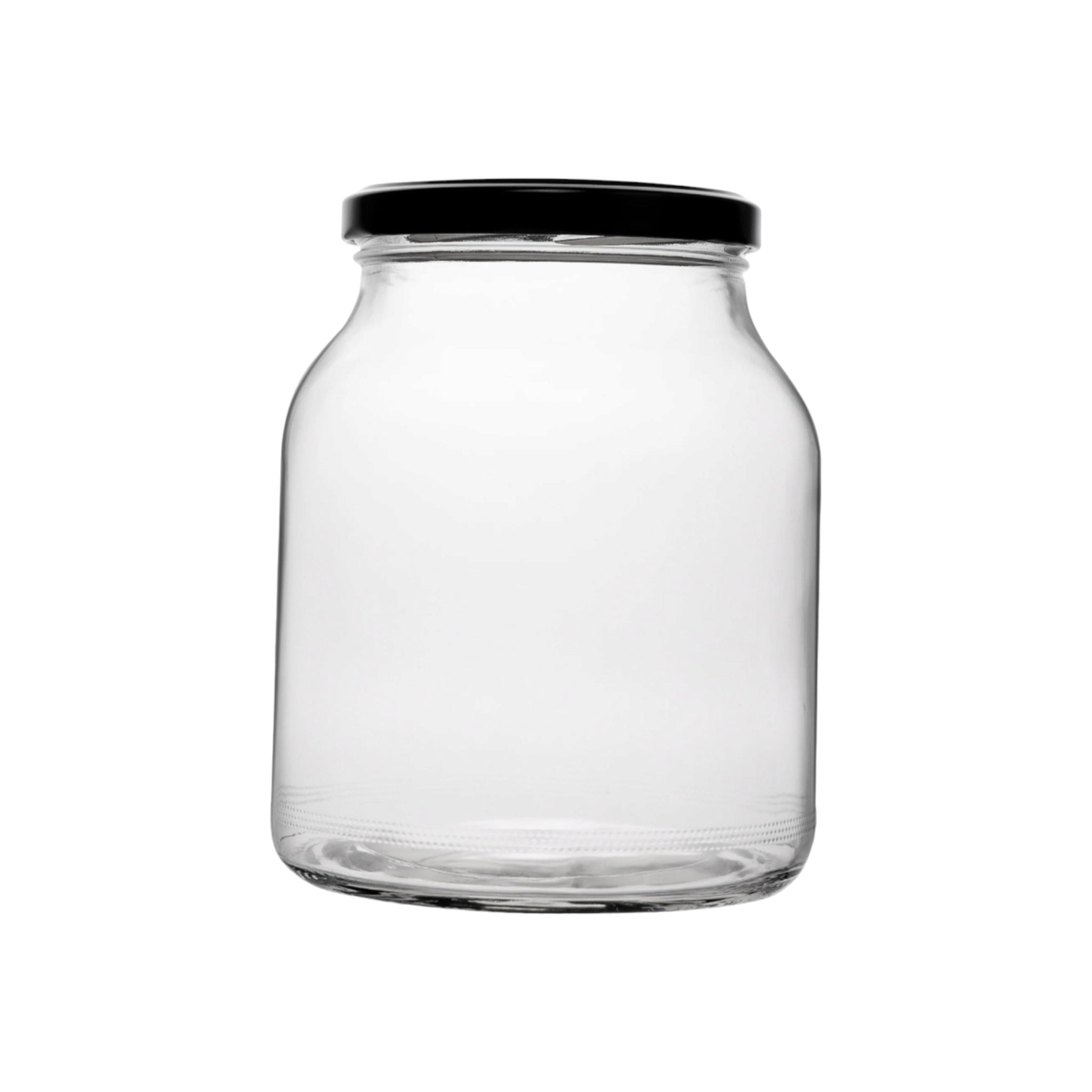 Regent Glass Round Jar with Black Lid 910ml 4pack