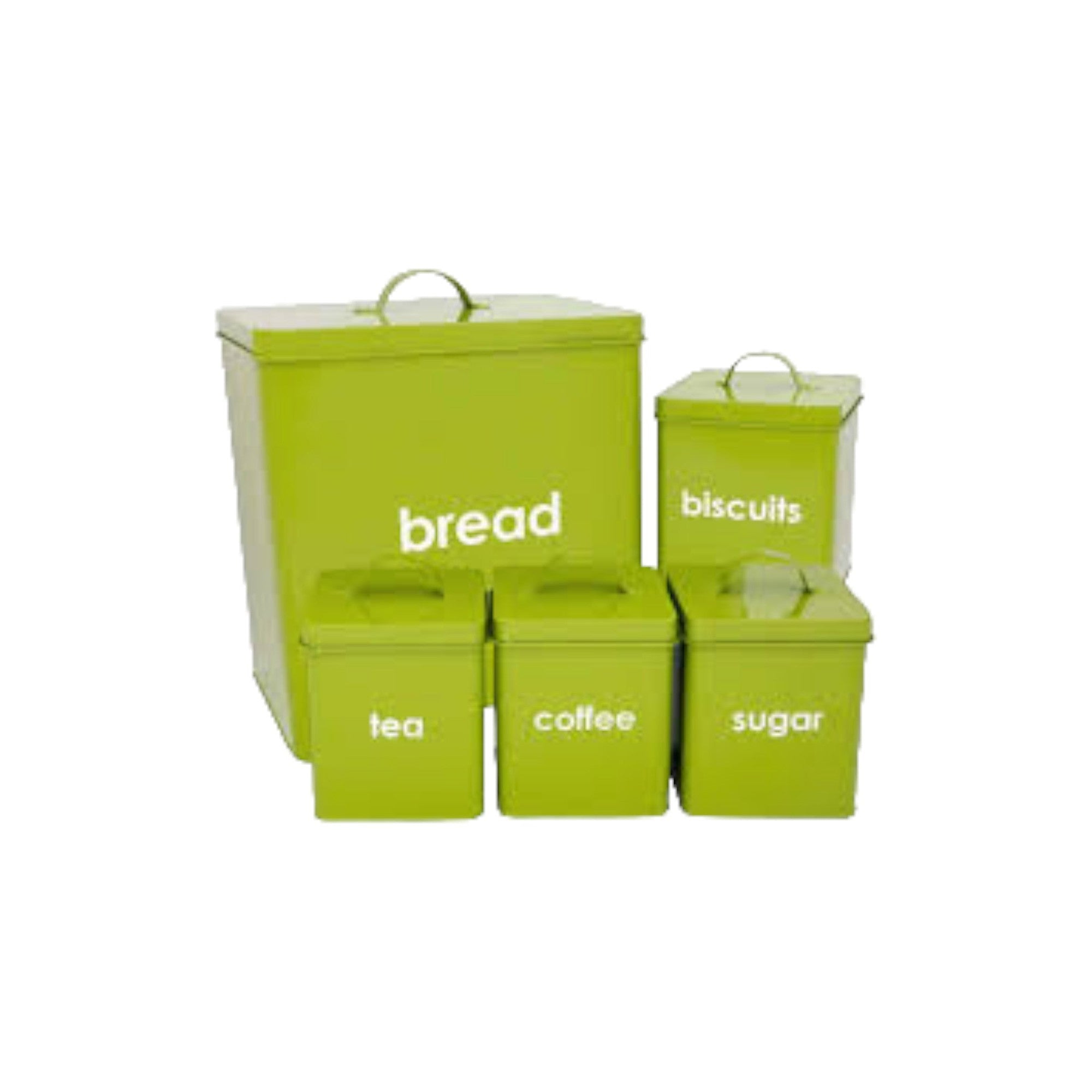 Continental Homeware Kitchen Storage 5pc Bread Bin & Canister Biscuits-Coffee-Tea-Sugar