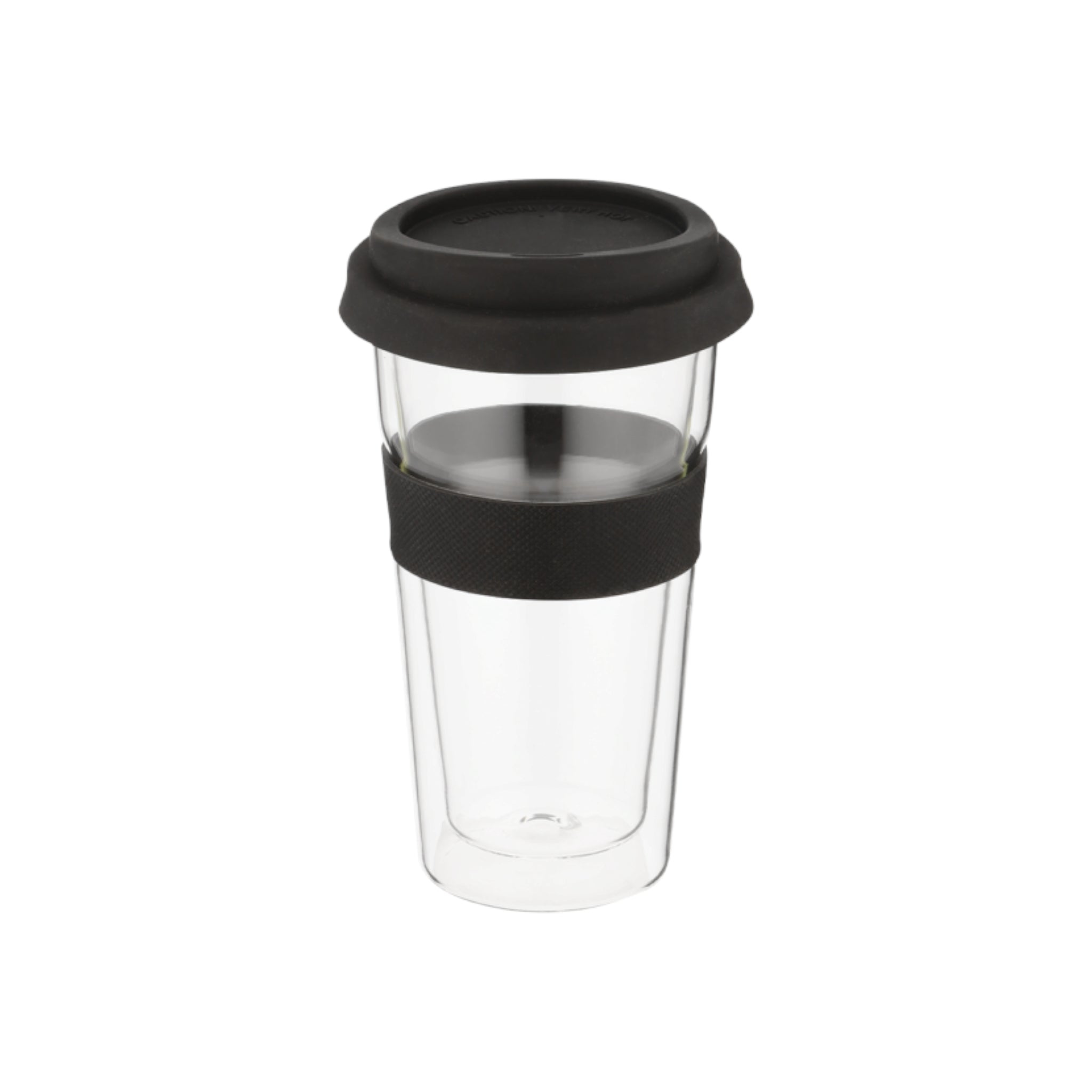 500ml Snappy Thermal Glass Tumbler Black SN-GL400BL