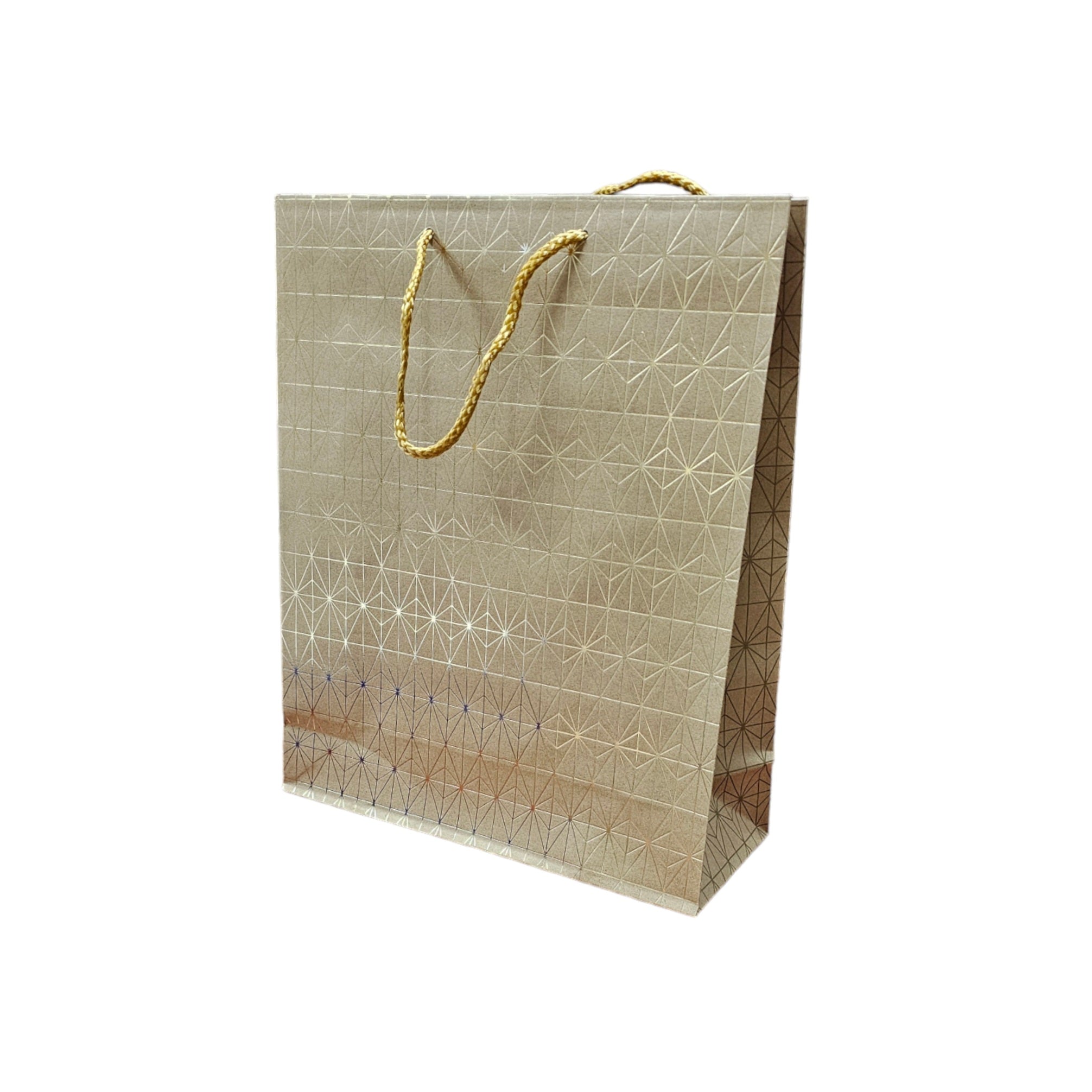 Kraft Party Gift Paper Bag with Metallic Print