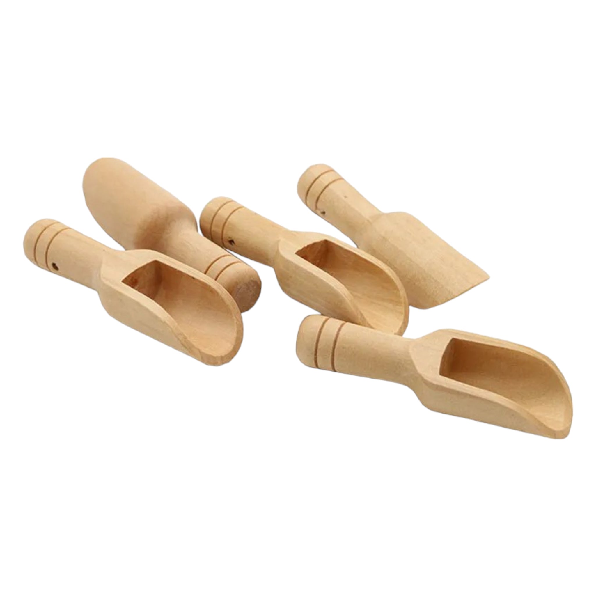 Wooden Mini Scoop Spoon Bath Salt 9x1cm 5pack