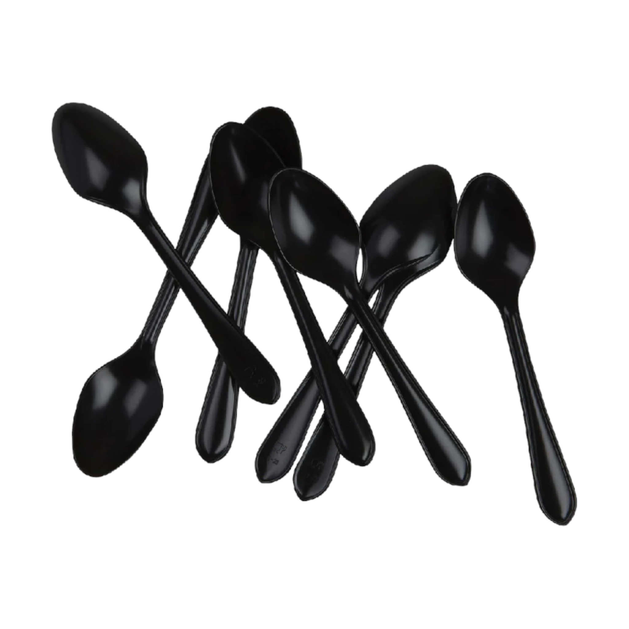 Plastic Disposable Dessert Spoons Black 12cm 100pack