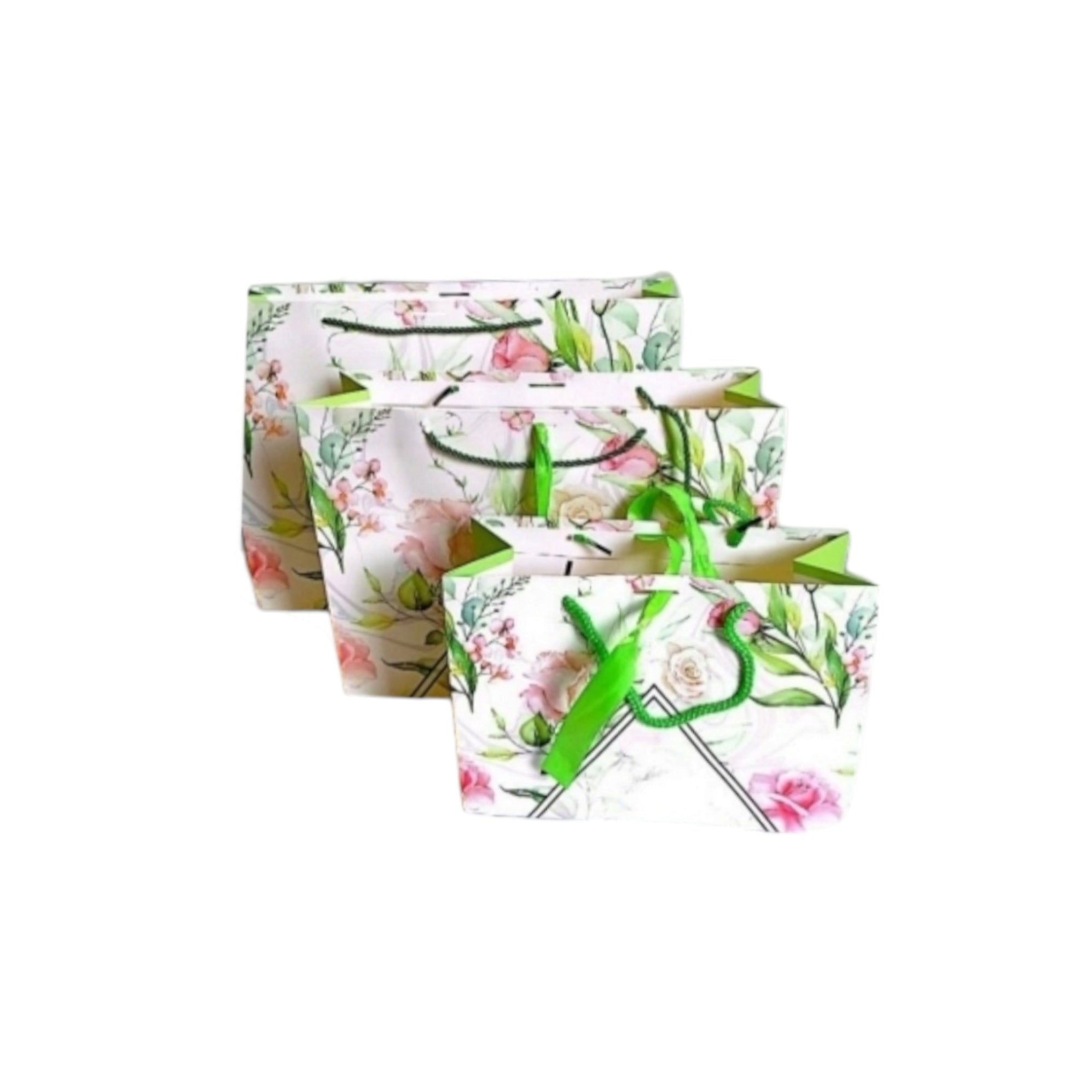 Gift Paper Bags Floral Design 24x18x10cm Small 1pc