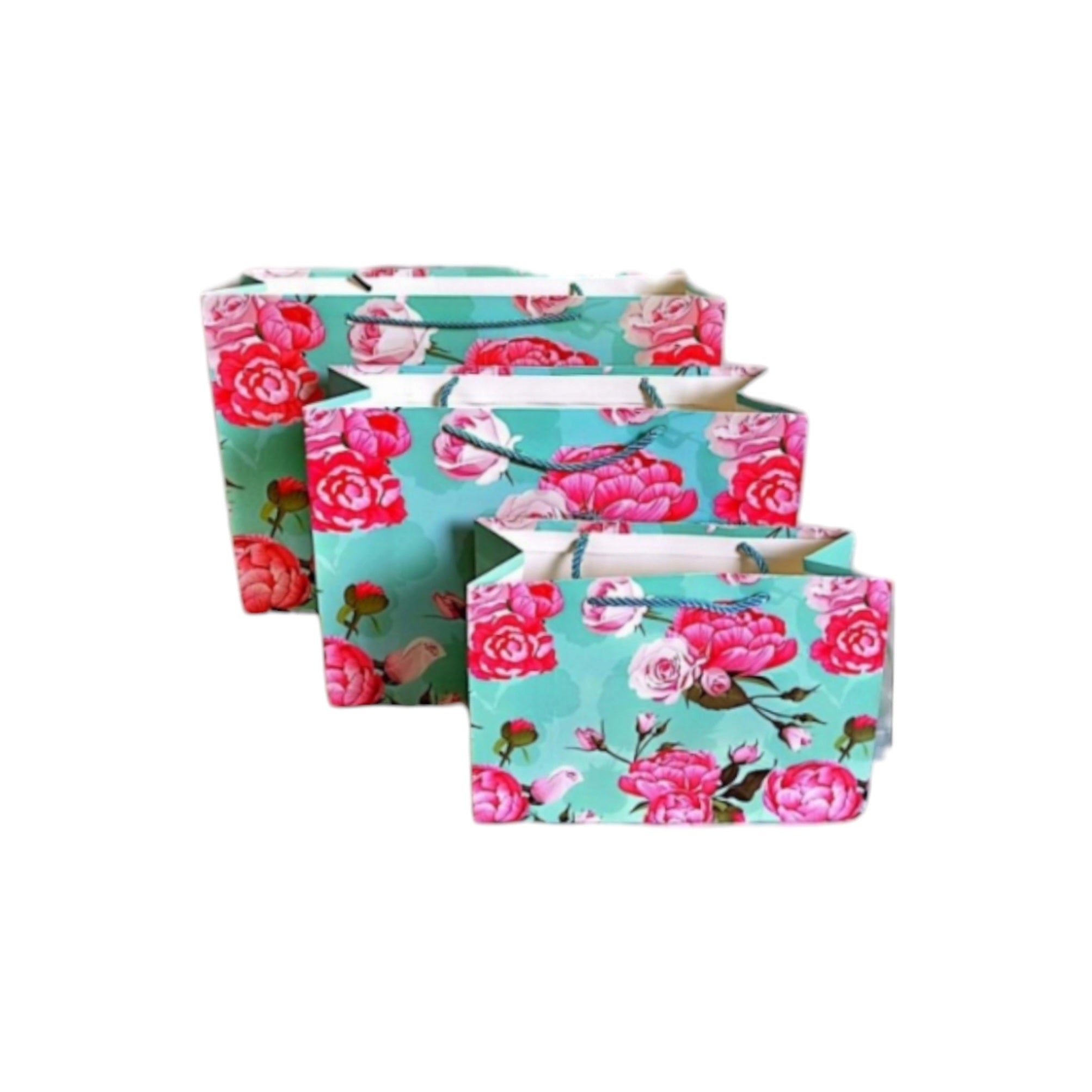 Gift Paper Gift Bags Floral Design 32x25x11cm Medium 1pc