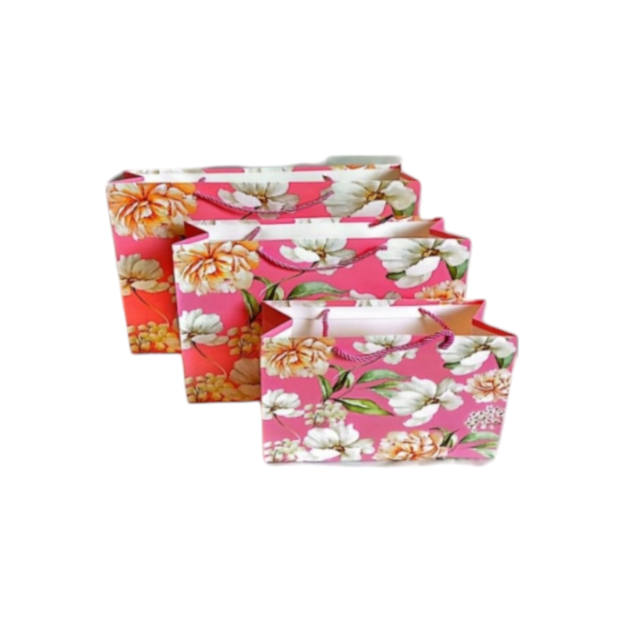 Gift Paper Gift Bags Floral Design 32x25x11cm Medium 1pc