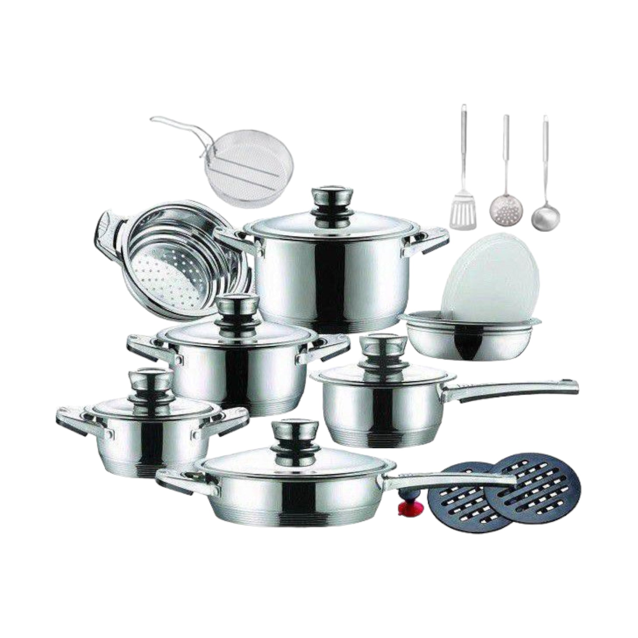 Delica 21-Piece Cookware Pot Set Stainless Steel