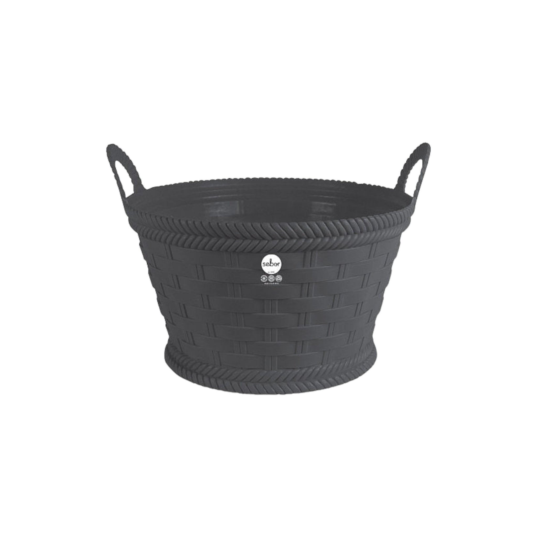 Sebor Trug Woven Basket 44cm Charcoal