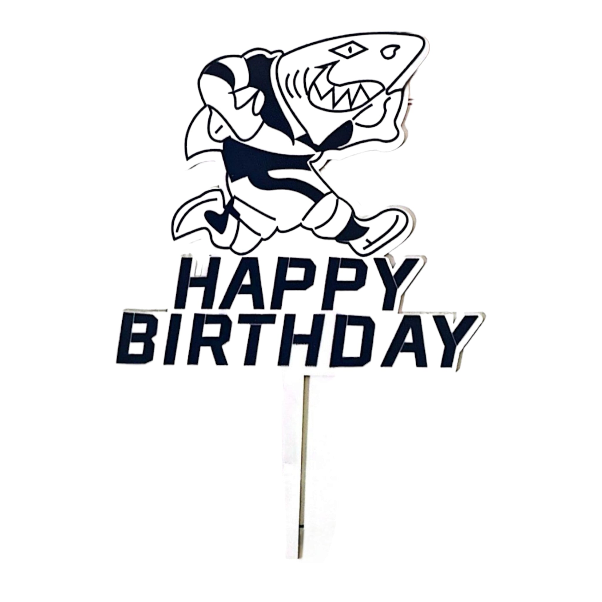 Cake Topper Happy Birthday Sharks