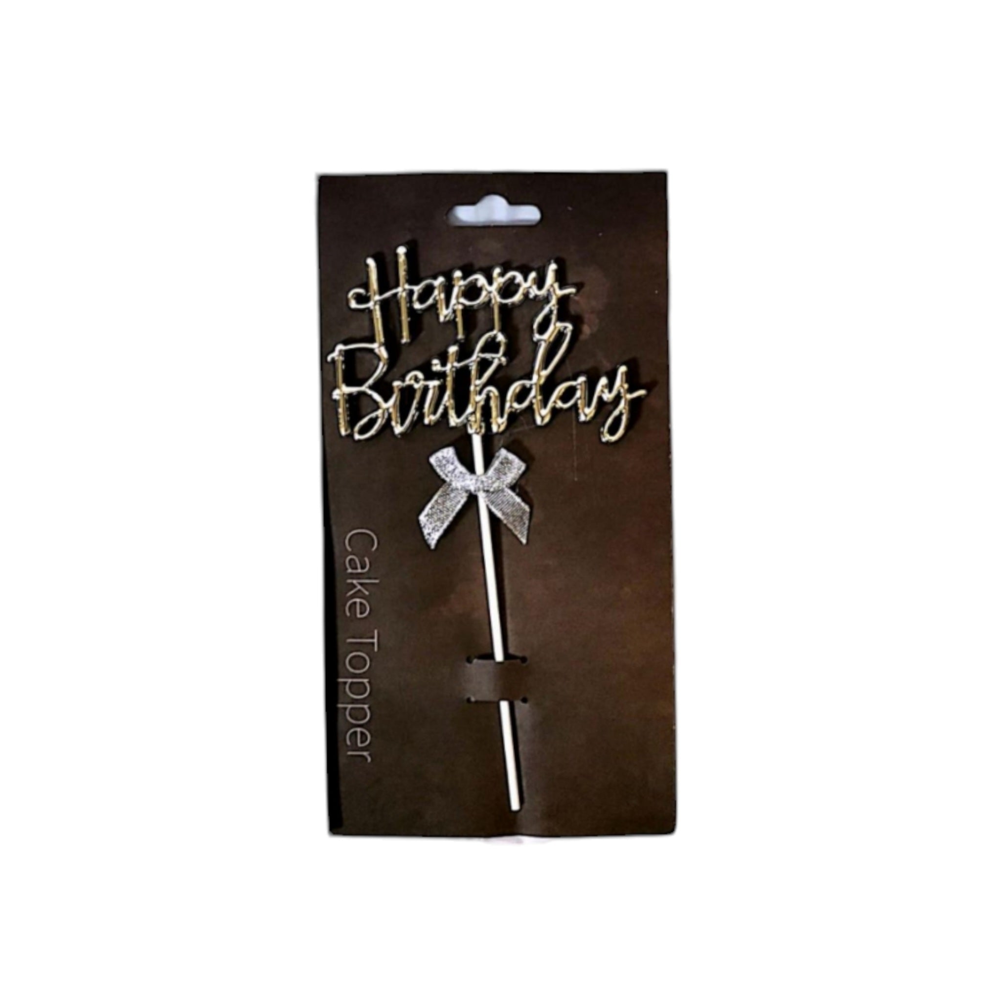 Cake Topper Happy Birthday with Bow