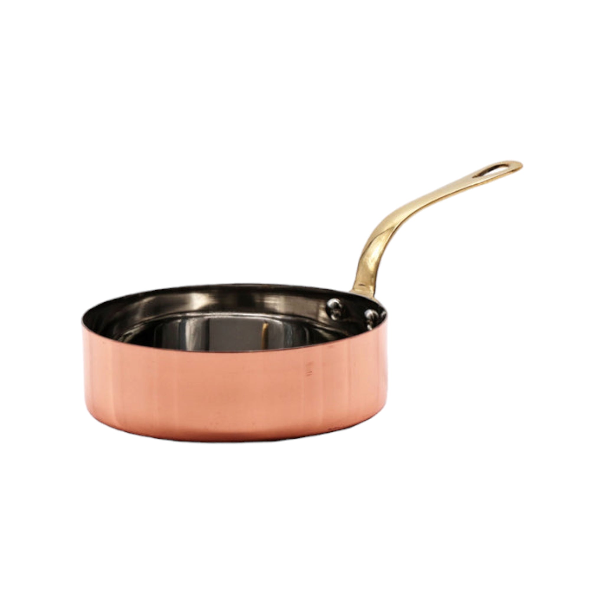 Regent Cookware Serving Sauce Pan 200ml with Handle Copper Plated Stainless Steel