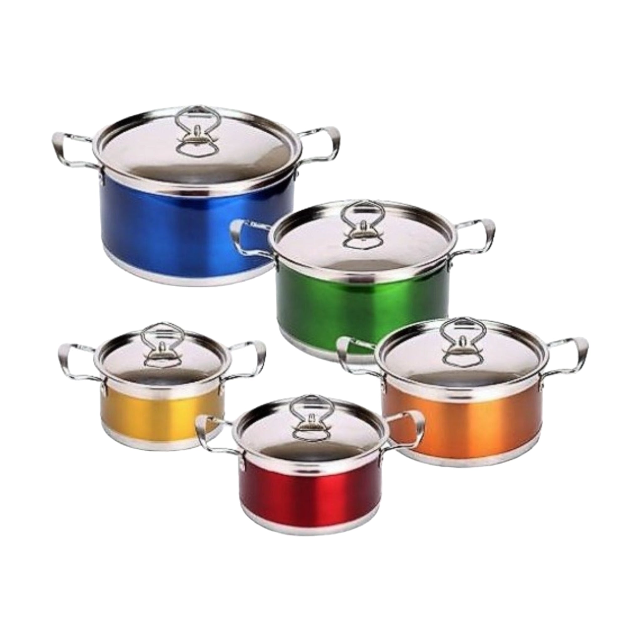 10-Piece Colorful Cooking Pot Set