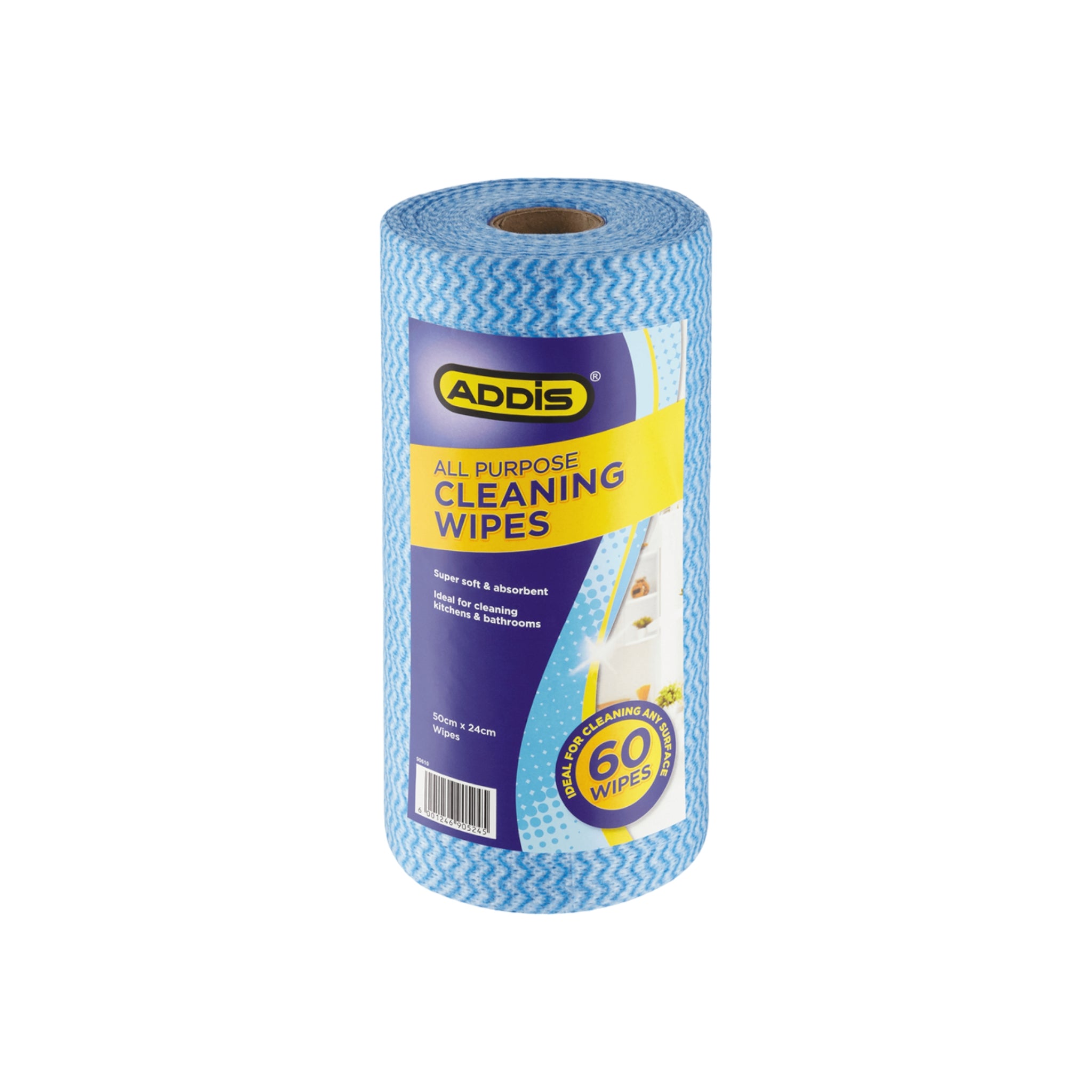 Addis Perforated Cloth Wipes on a Roll 60-Wipes