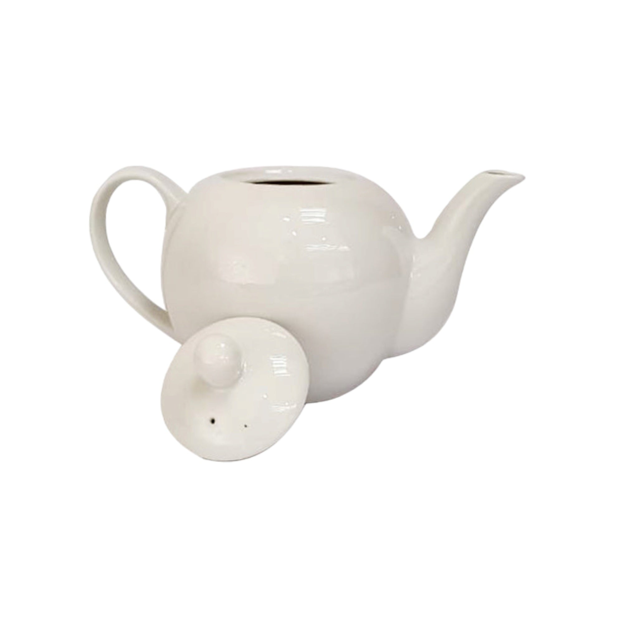 Porcelain Teapot 1L White Round with Lid SGN2022