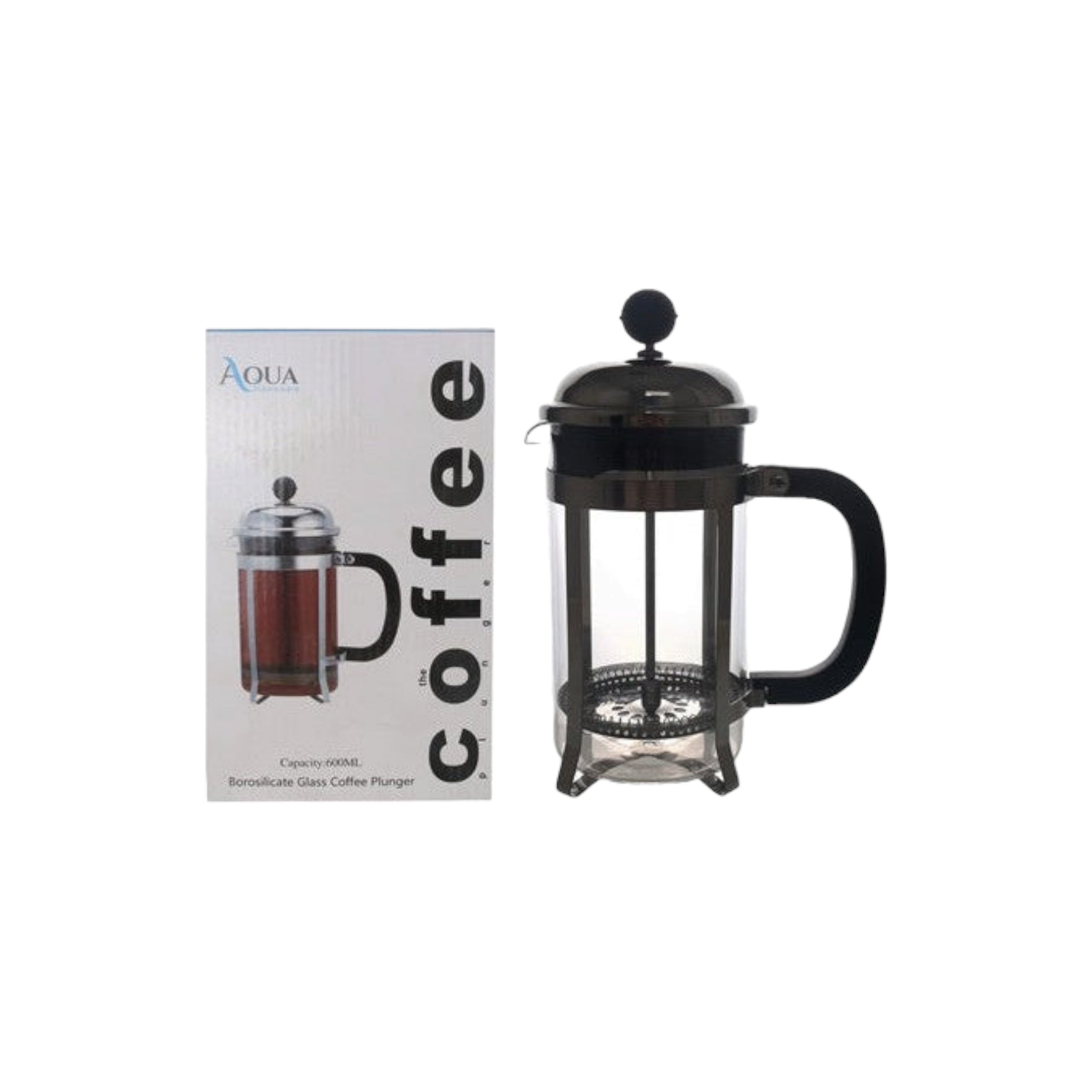 Aqua Coffee Plunger Silver 600ml 10609