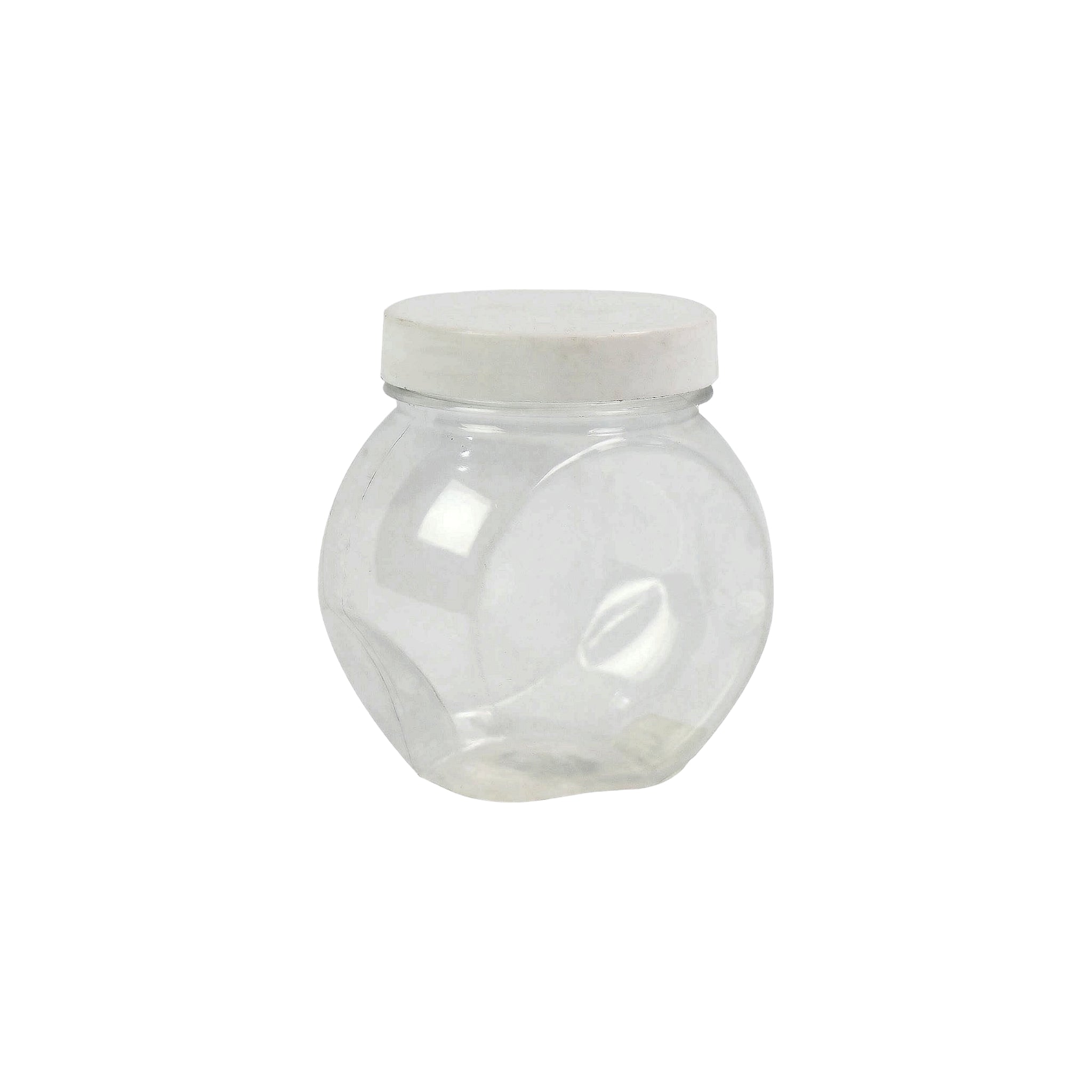 150ml PET Plastic Slanted Jar Round with White Lid