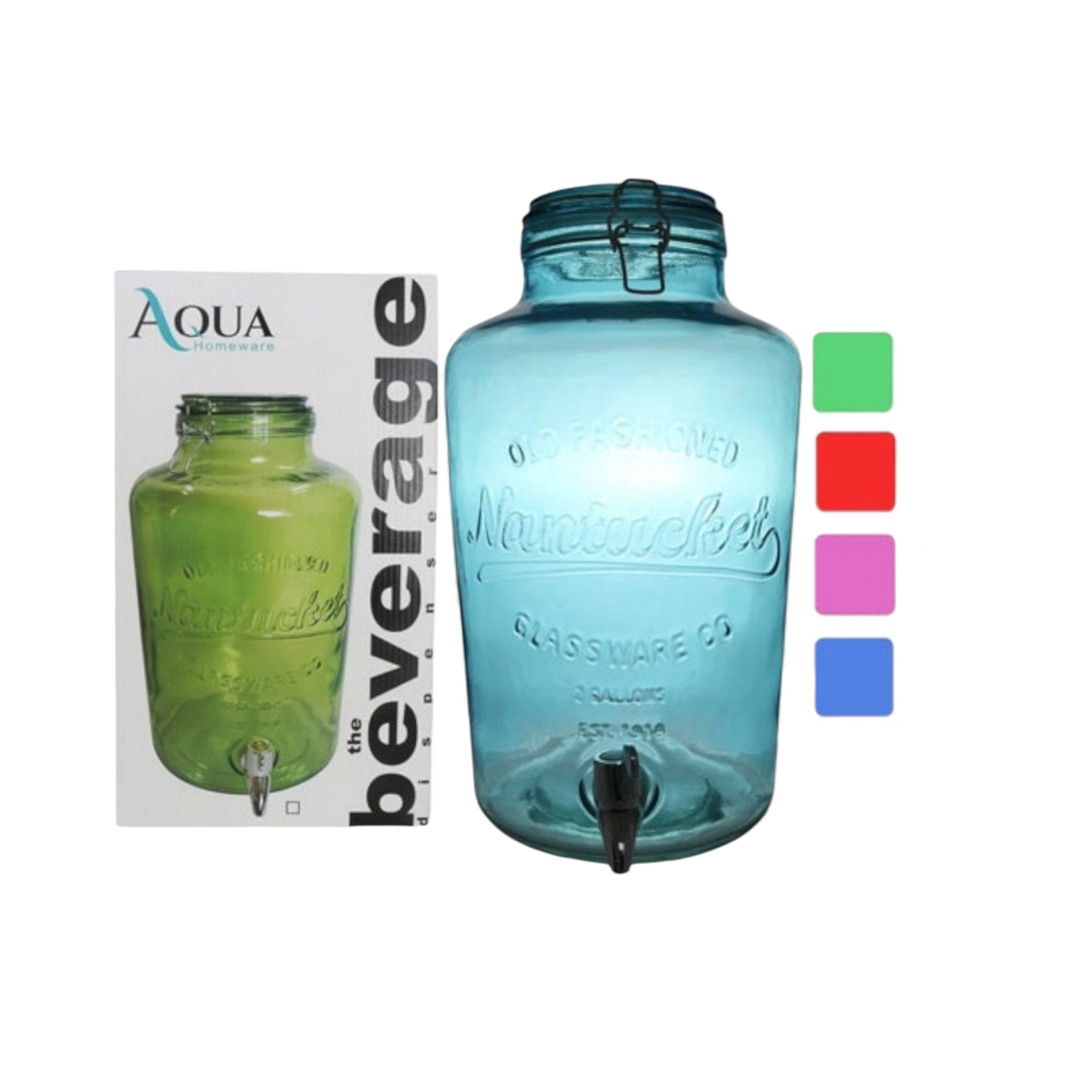 Aqua Beverage Dispenser 8L Jar with Clip Lid 26719