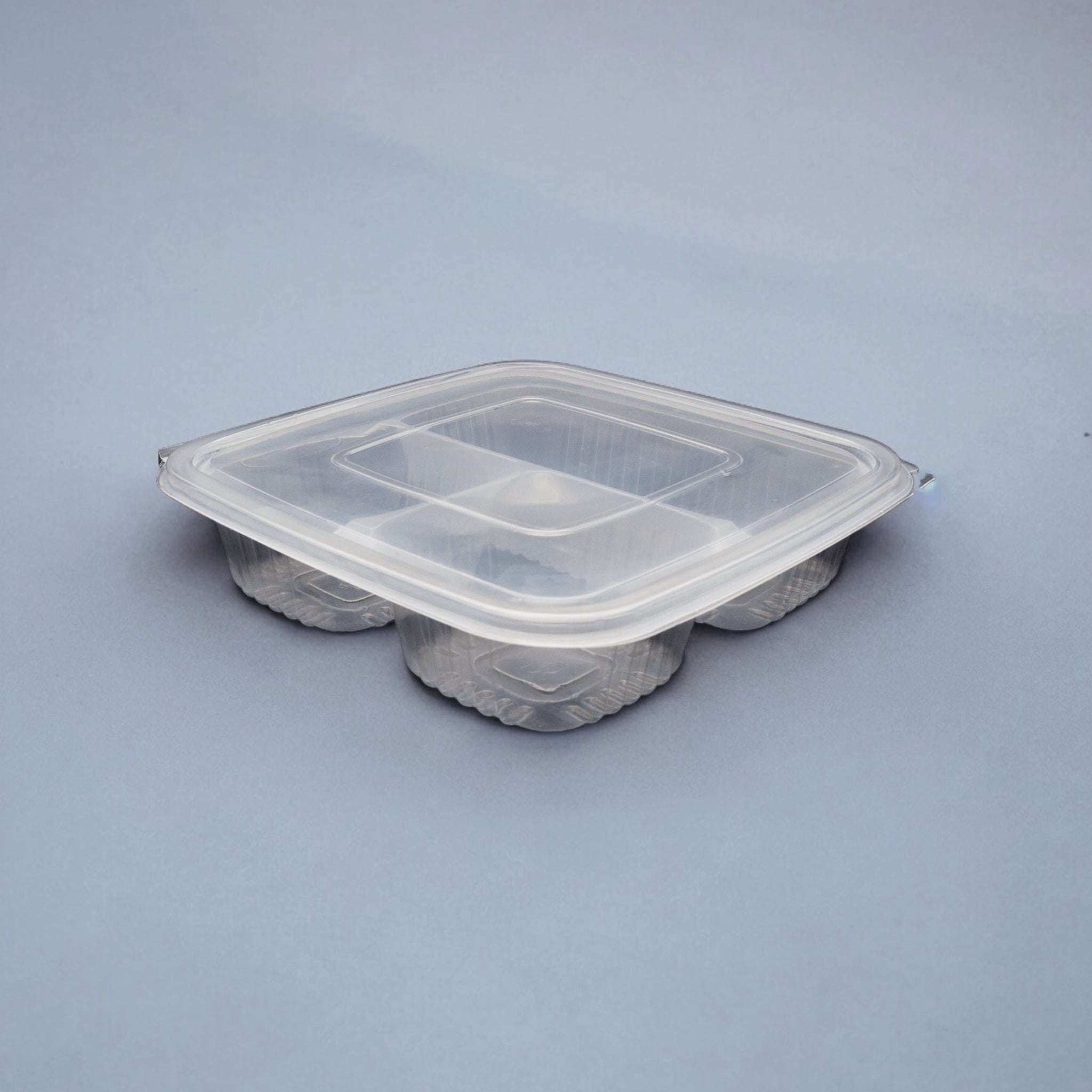 Zibo Lunch Meal Container Tray Clear 3-Compartment Division Disposable T325