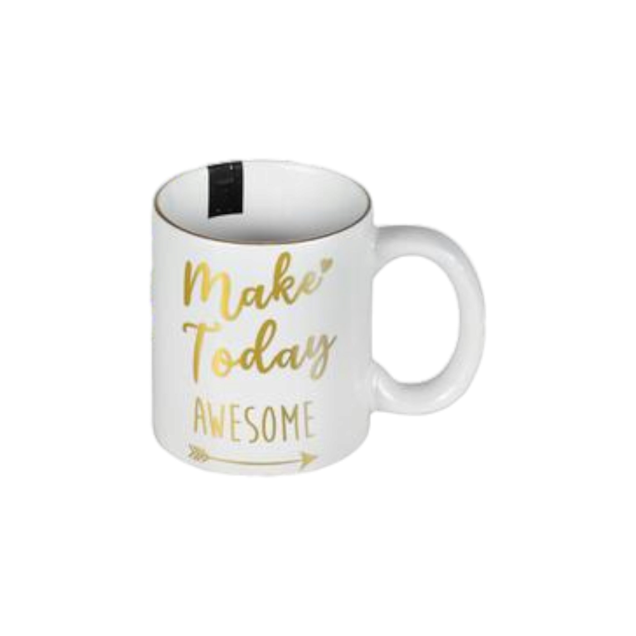 Ceramic Coffee Mug Daily Gold Print Motivational 1pc