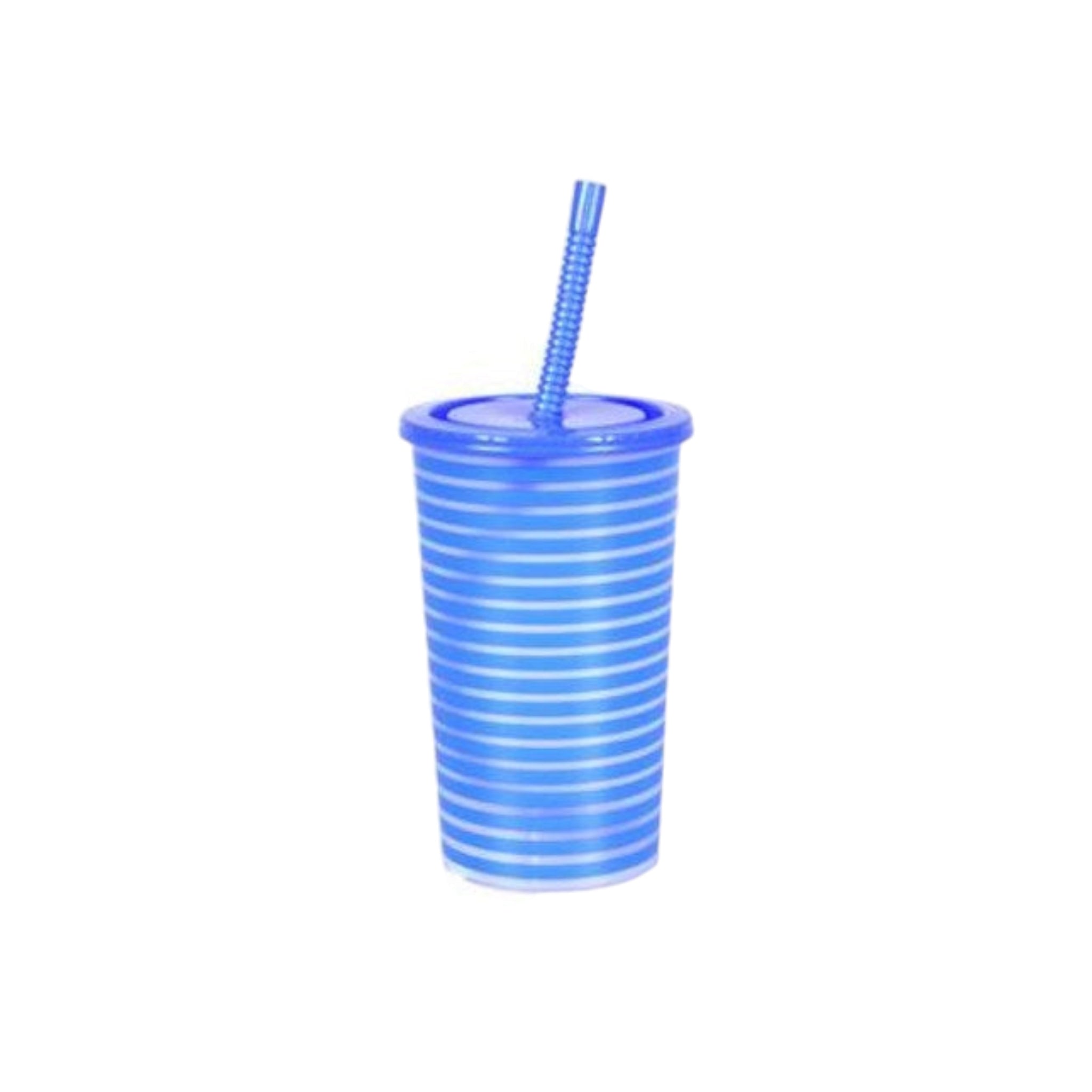 Sipper Stripe Tumbler with Straw 600ml