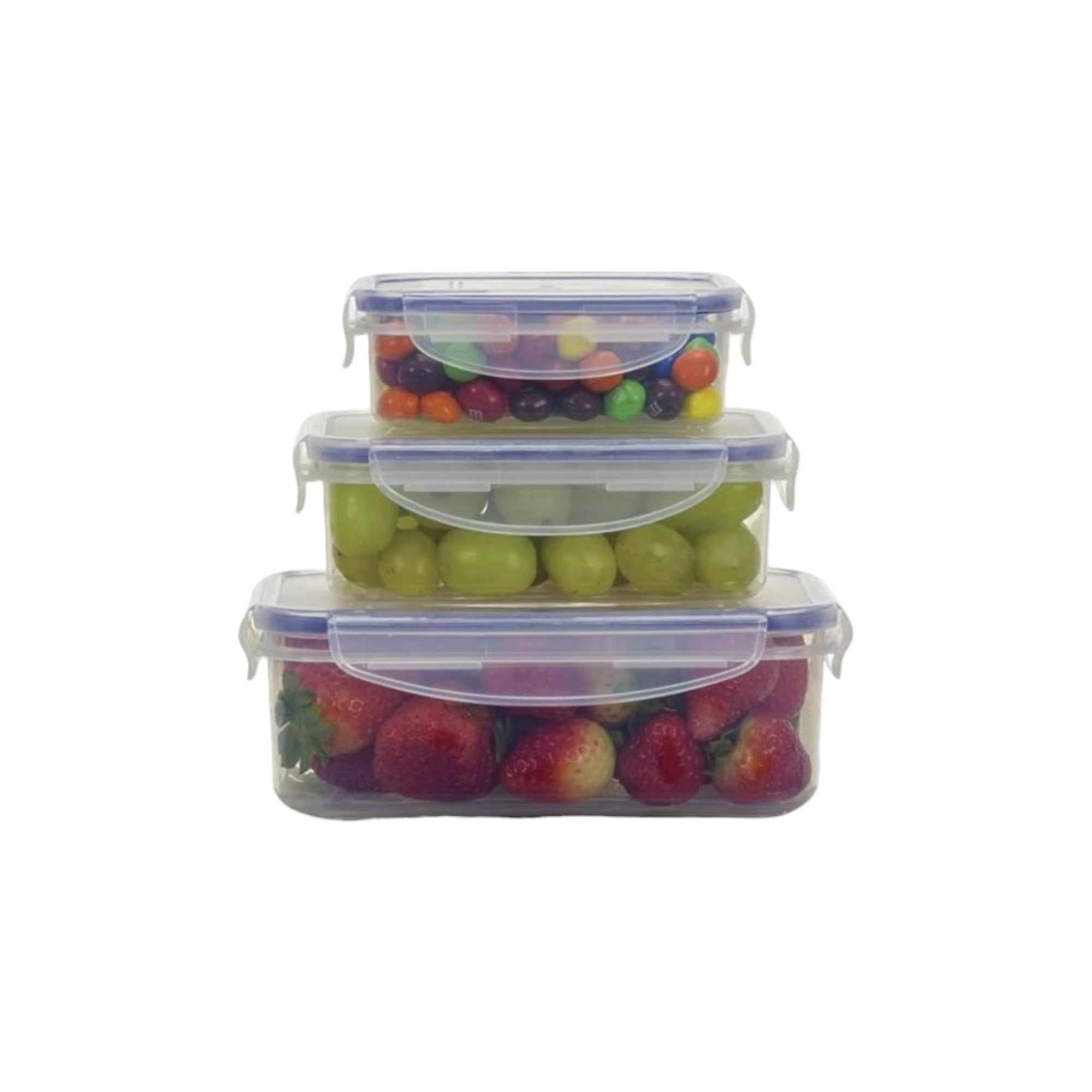 Clip Lock Lunch Box Rectangular 3pc Set