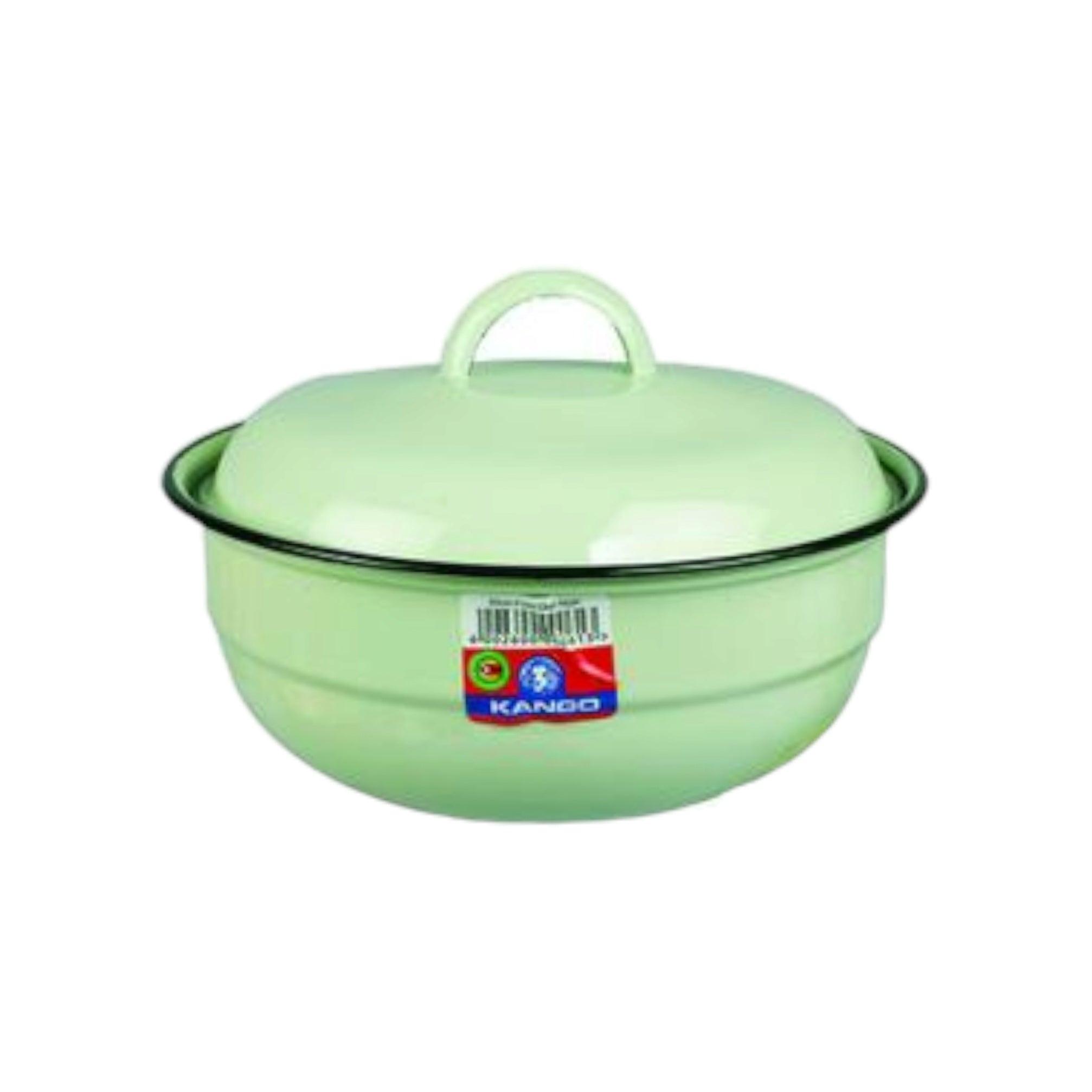 Enamel Food Dish 20cm Plain with Lid